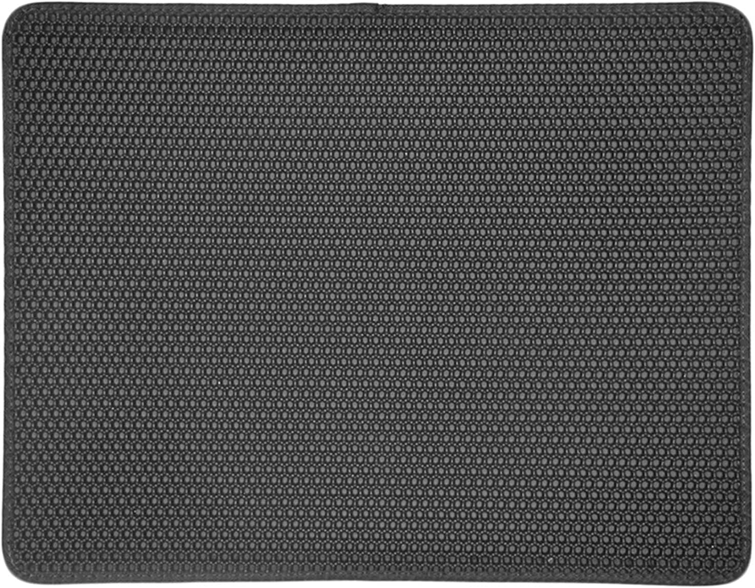 Cat Litter Mat Kitty Litter Trapping Mat Honeycomb Mats Waterproof Double Layer Anti Tracking Kitty Mats Catcher Litter Tray Box Rug Carpet (19.7'' x 15.7'', brown)