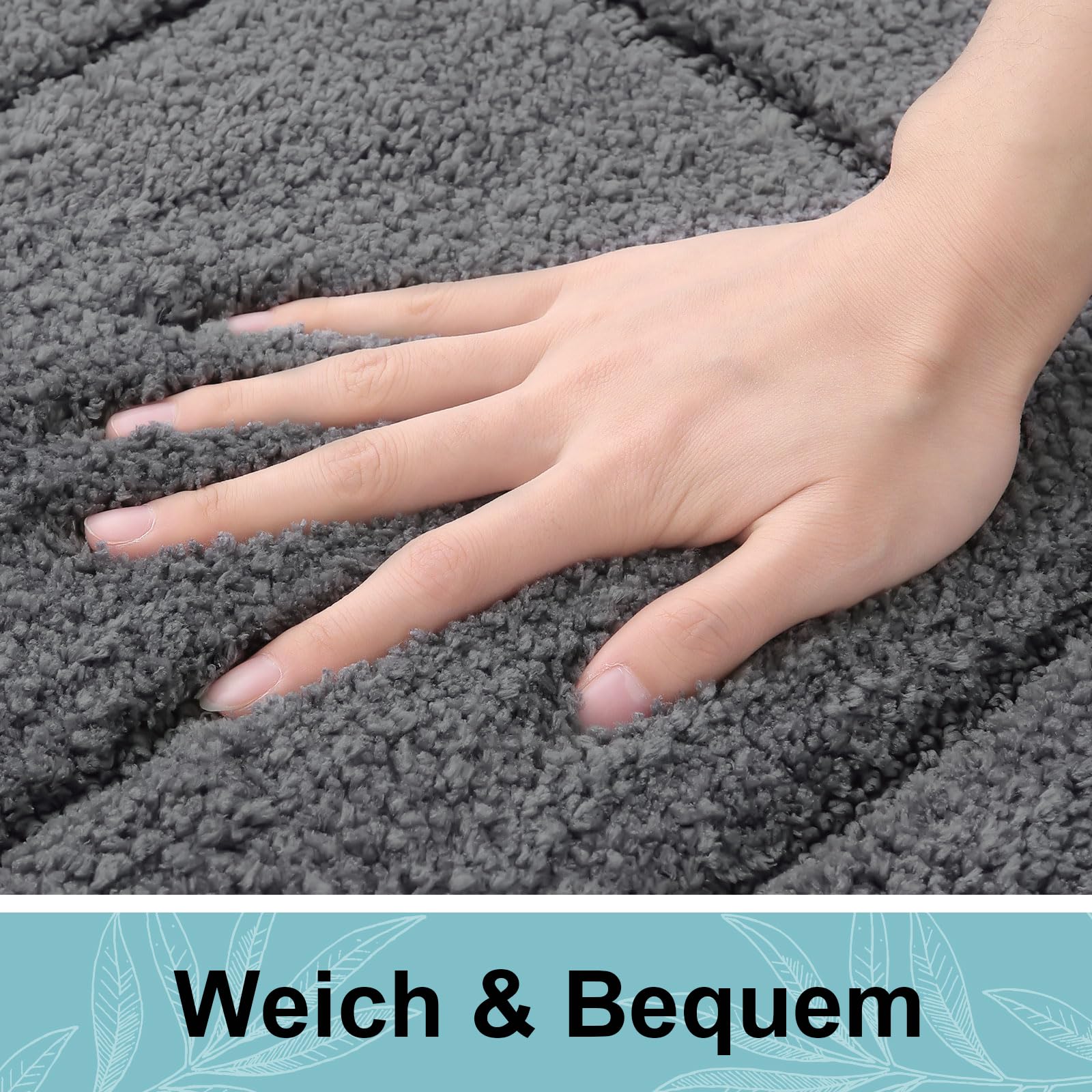 Homaxy Alfombra de baño de microfibra, antideslizante, lavable, suave, absorbente, para baño, 60 x 120 cm, gris oscuro
