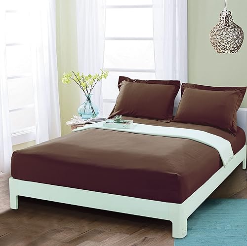Mocassi - Sábana bajera ajustable de tamaño Queen, fresca, profunda caída lateral de hasta 16 pulgadas, 1800 hilos, suave, resiste arrugas, una