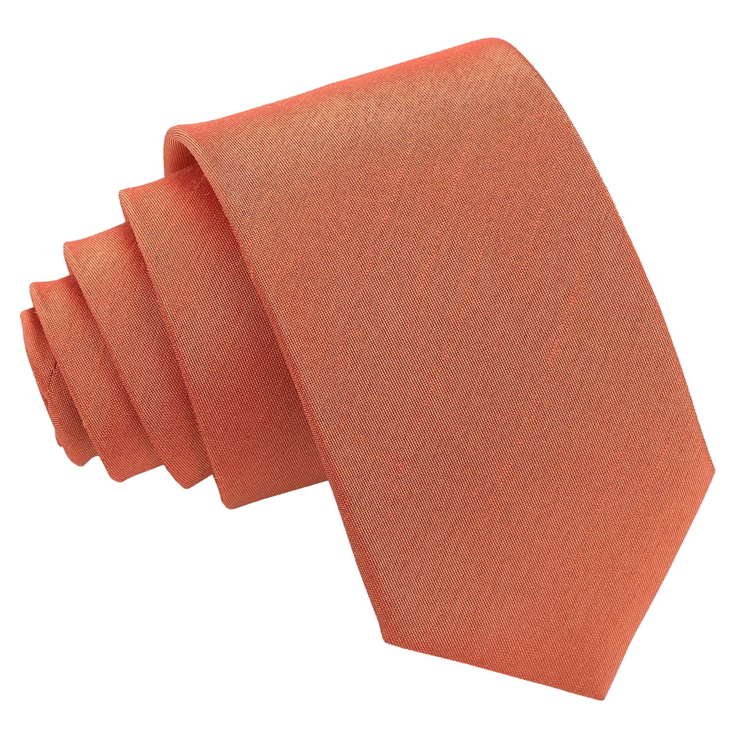 Dqt Men's Copper Plain Shantung Tie – 7Cm Slim Necktie For Wedding Business & Formal Wear