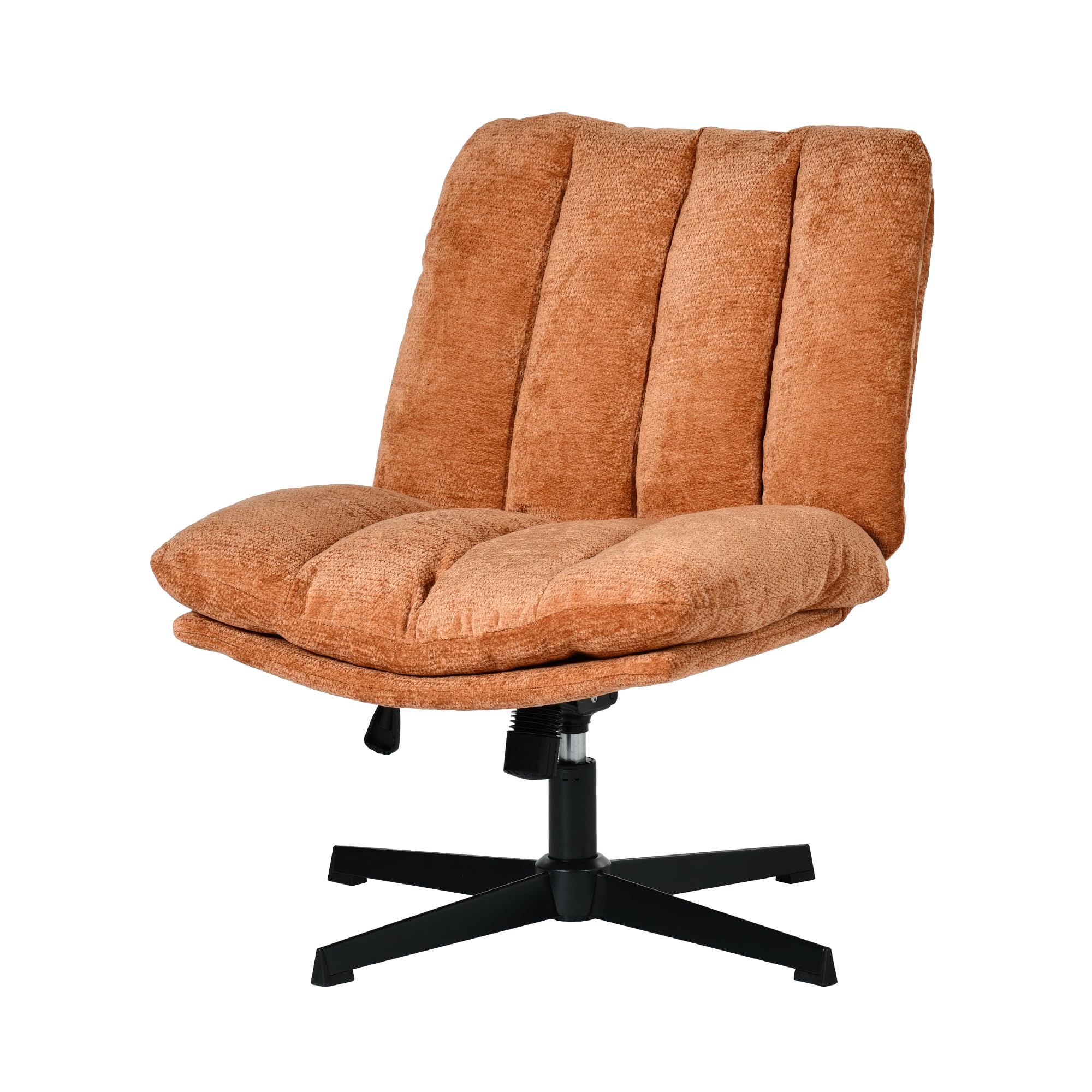MEUBLE Cosy Silla de Oficina Giratoria 360° Función de Inclinación, Altura Ajustable, Acolchada con Espuma en Tela, para Escritorio Estudio, sin Ruedas, Rojo