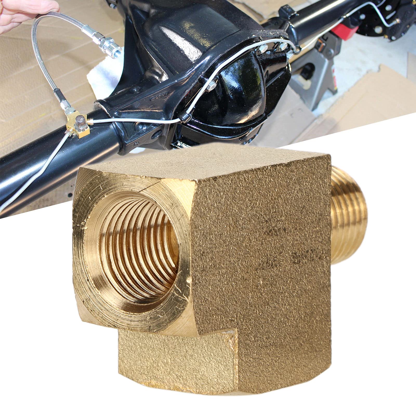 Raccord En T Laiton Massif 1/8 NPT – Pour Tuyaux Air, Eau, Huile – Filetage Femelle/mâle – Installation Facile