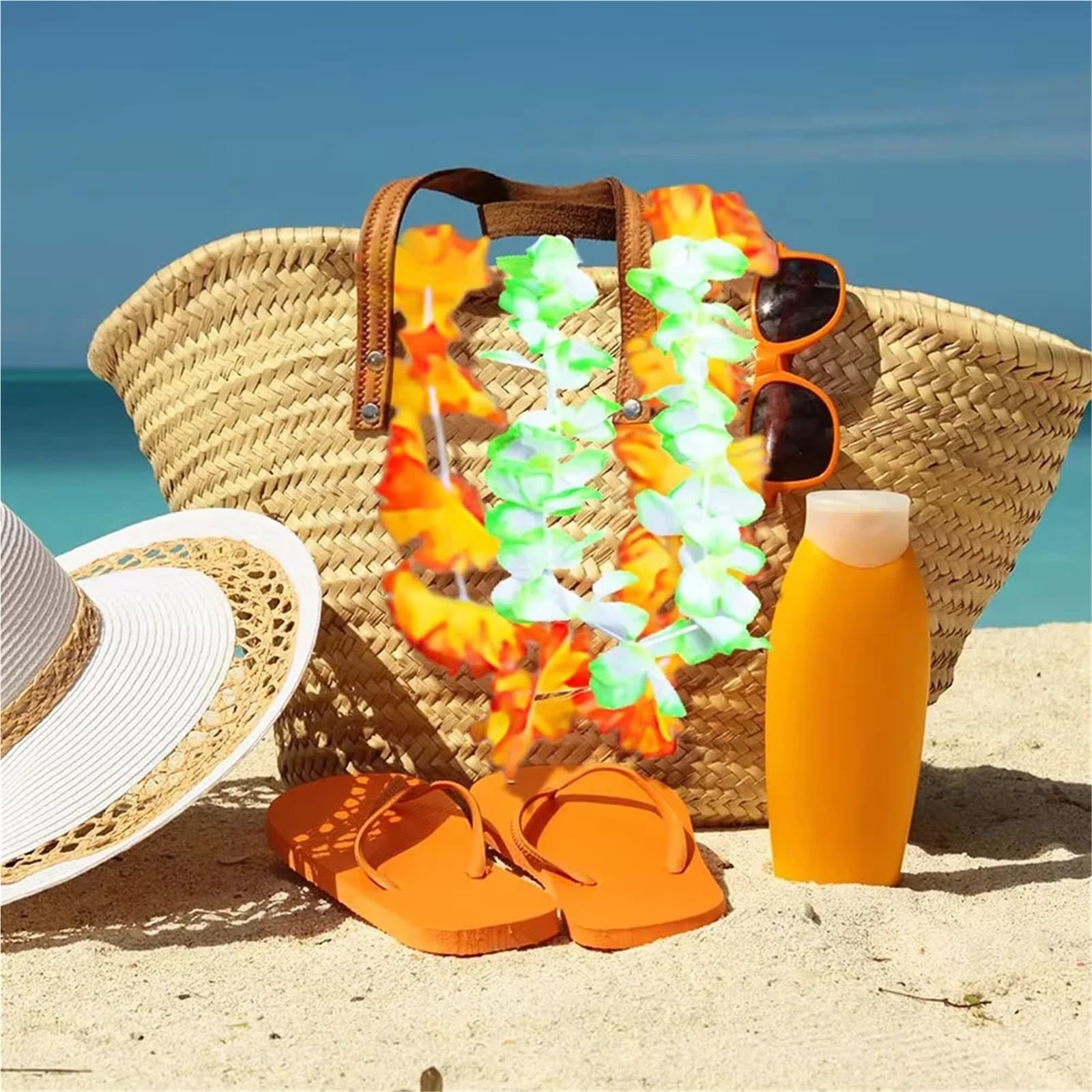Hawajskie kwiatowe girlandy, Hawajska impreza Leis Mieszany zwrotnik Kwiatowy dekolt Letnia plaża Hula Dance Decor Supp 24/36szt(36pcs(mixed))