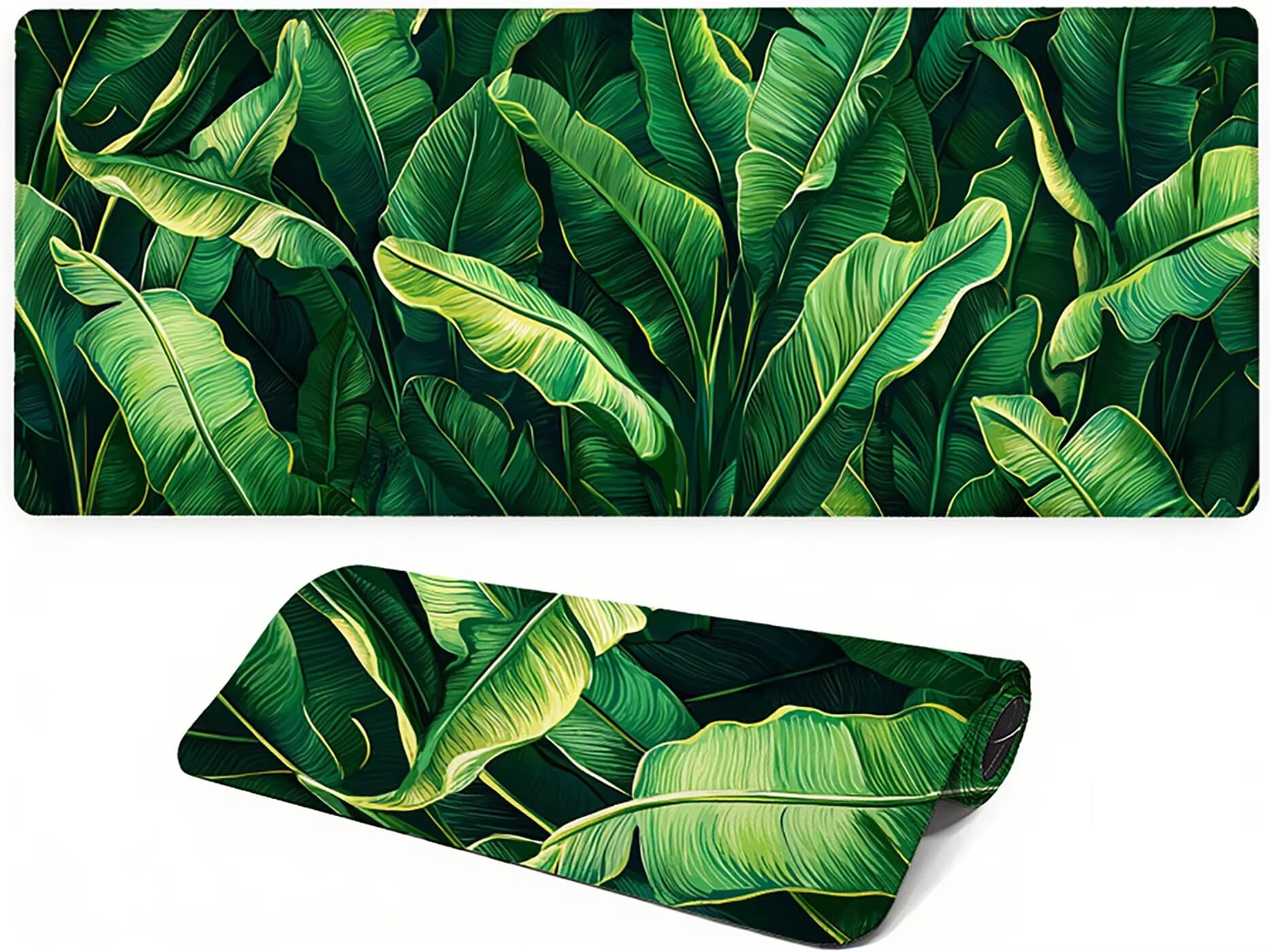 Lpfieonn Anlage Schreibtischunterlage XXL, Grün Schreibtischunterlagen Großes, Gaming Mousepad XXL mit ernähter Rand und Rutschfeste Gummibasis, Desk Mat für PC/Laptop/Mausa 120x60cm PF-1946