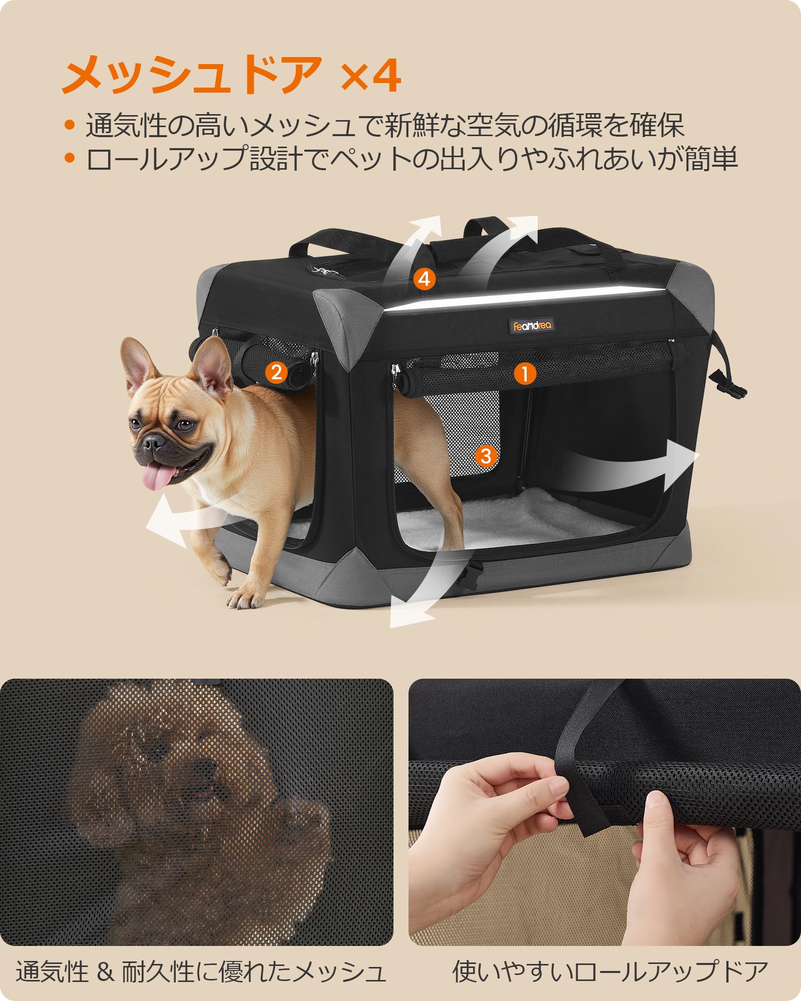 Amazon.co.jp: Feandrea ペットキャリー 犬用キャリー 犬用バッグ