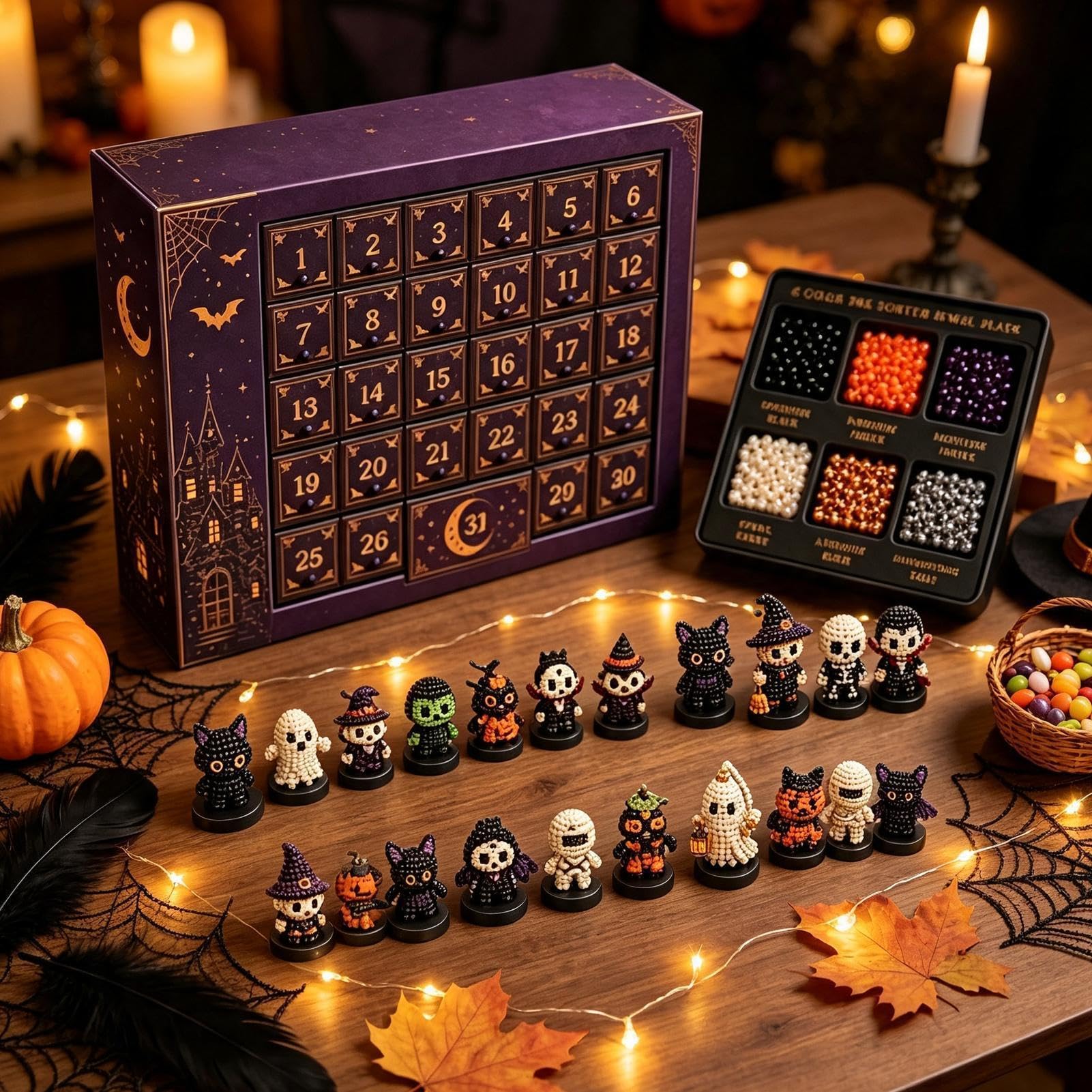 Set Perline Avvento Halloween Calendario Conto Rovescia 31 Giorni Con Perle