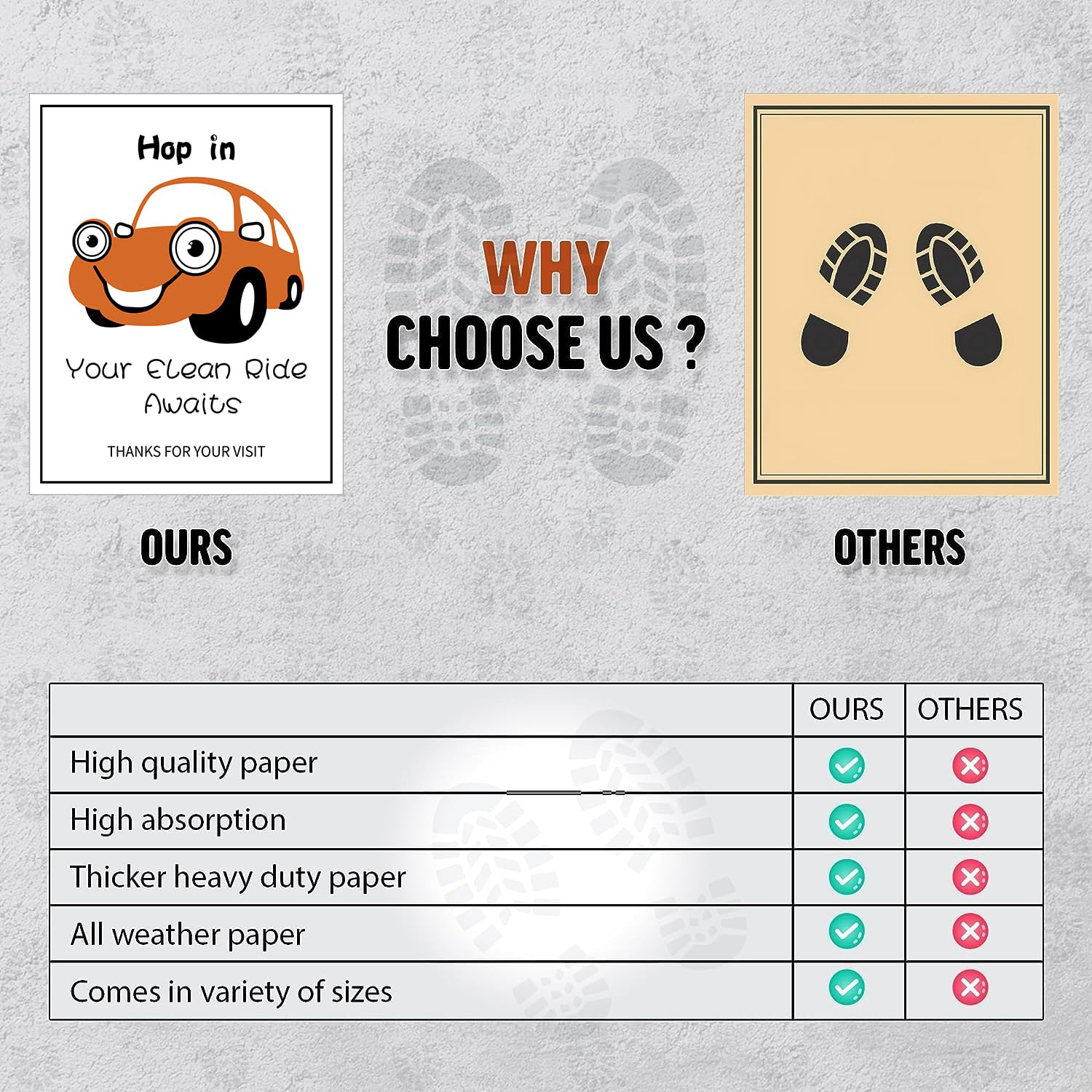 60 Paper Floor Mats for Cars Detail - Disposable Floor Mats - Car Floor Mat Protector Carpet Protector — view 4