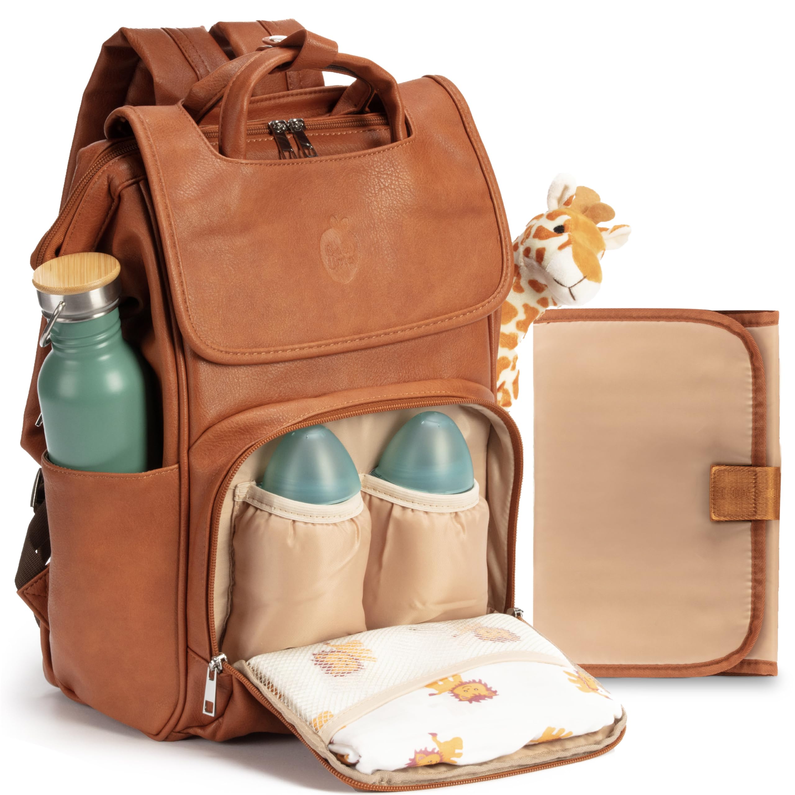 Baby Uma Mochila Bebé - Pañaleras para Bebé Fabricada con Cuero Sintético, Mochila Carro Bebé Unisex para Madres y Padres, Bolso Maternidad Hospital con Bolsillos Aislados para Biberones
