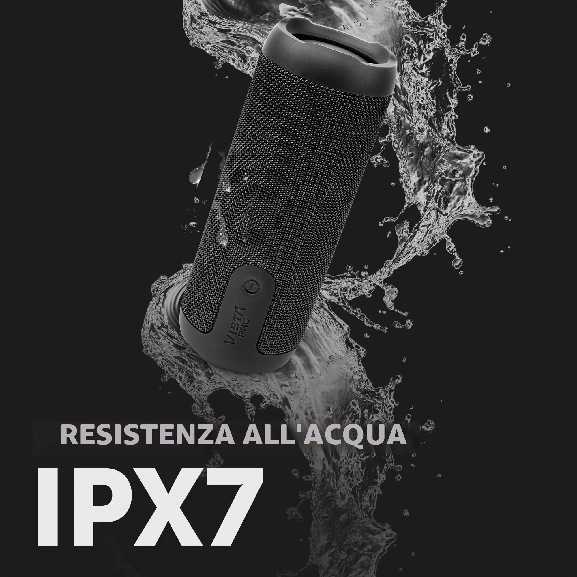 Vieta Pro Altoparlante Bluetooth 5.3, potente, 40 W, impermeabile IPX7, batteria 11H e radio FM. Grande altoparlante con TWS, Aux-In, USB e porta di tipo C | Altoparlante portatile Star