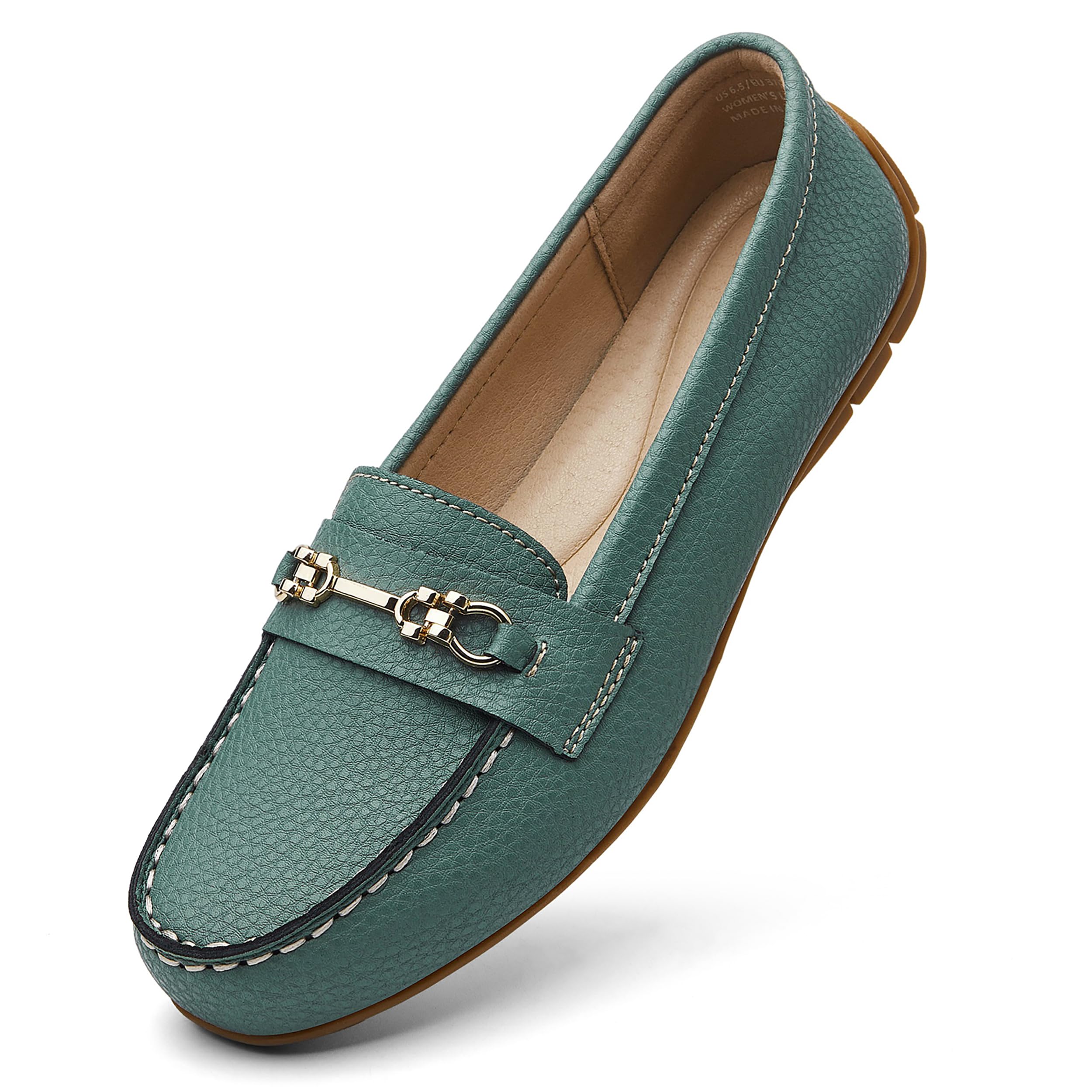 KORDAL Womens Comfortable Lightweight Leather Loafers Slip-Ons Driving Mocs Walking Shoes Cute Business Casual Dress Shoes Work Flats