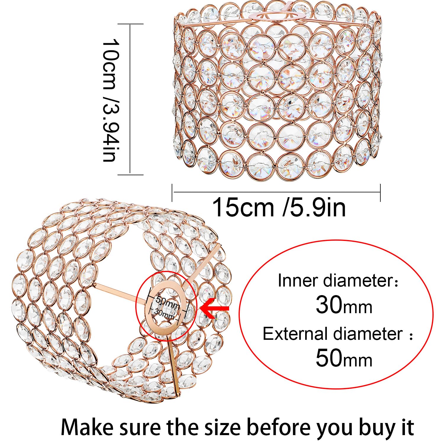 Pantalla de lámpara de techo de cristal, pantalla de lámpara de araña para sala de estar, dormitorio, baño, boda, centro de mesa, fiesta, color blanco cálido, bombilla no incluida (5.9 x 5.9 x 3.94 pulgadas, dorado) 2