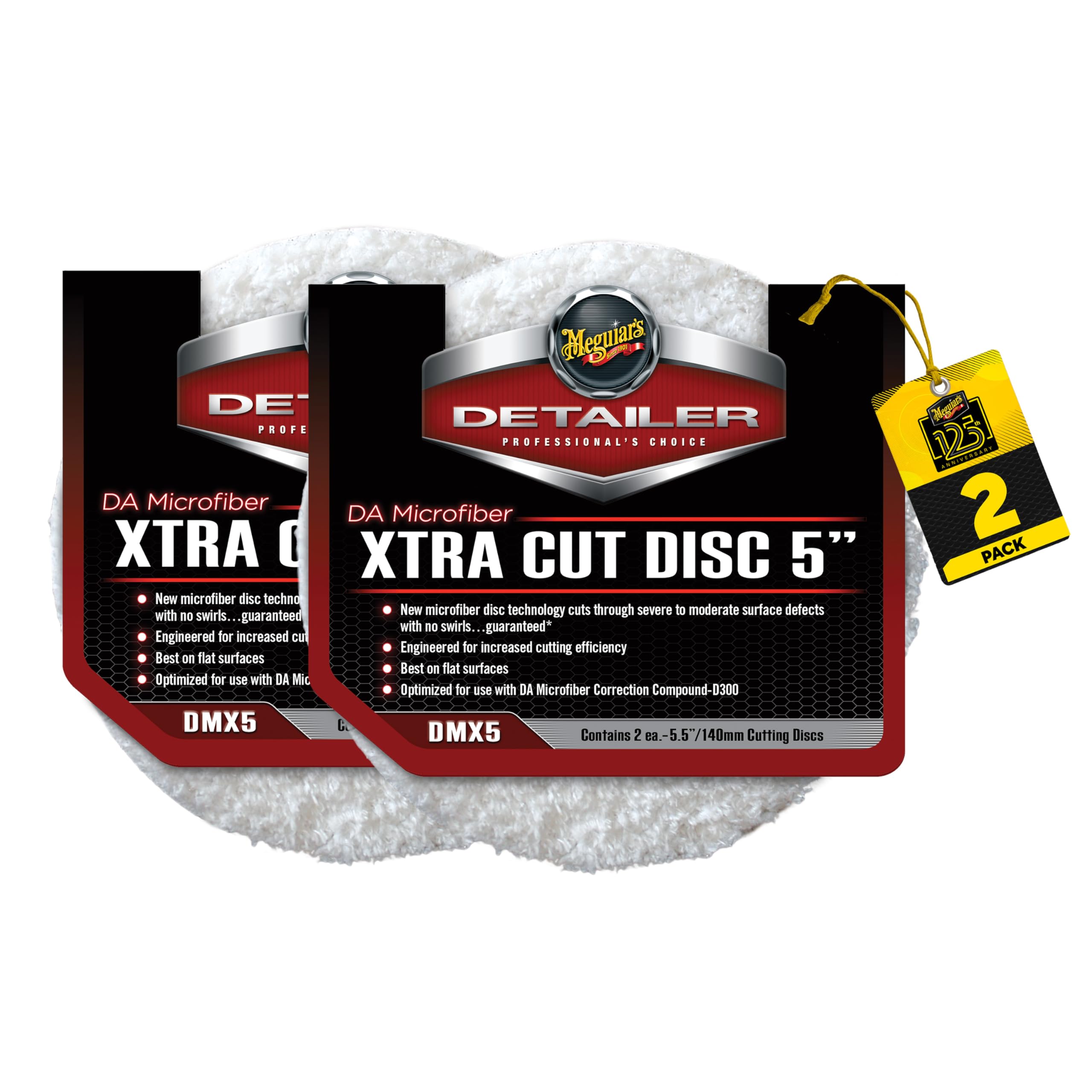 Meguiar's DMC5 Detailer DA Microfibre Xtra Cut Disc 5" (2 Pack), White