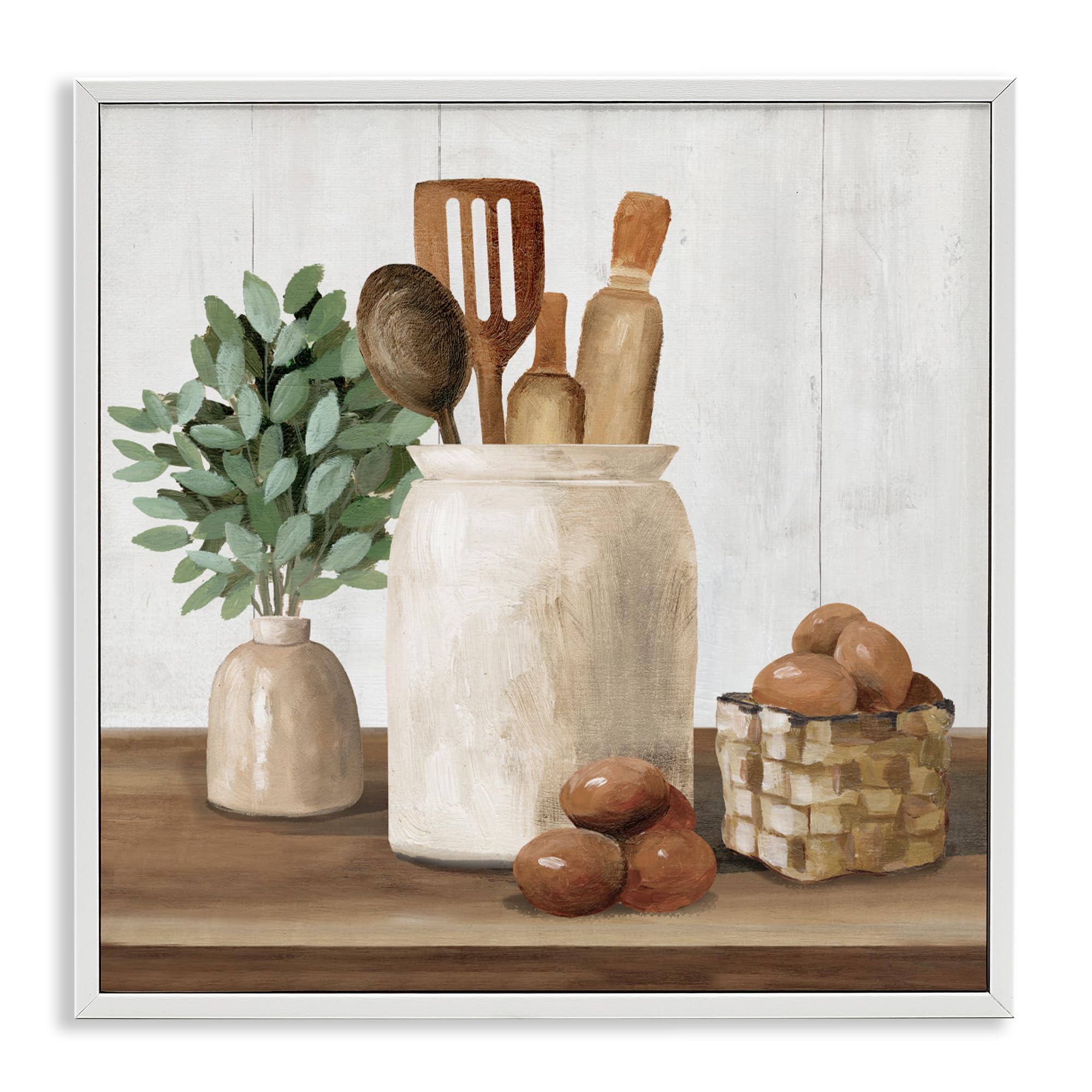 Stupell Industries Rustic Kitchen Eggs 'Country Kitchen & Eggs'| Framed Giclee Art