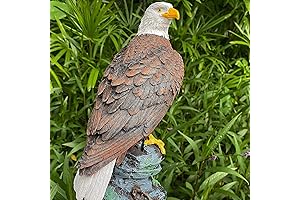 Garden Decor Sculptures Statues Outdoor with Realistic Eagle and Stone Base