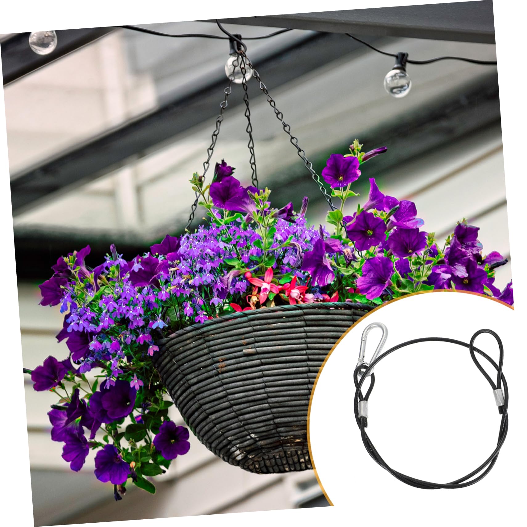 HOLIDYOYO 10pcs Heavy Duty Hanging Cable Hooks Stainless Steel Wire Rope Flexible for Hanging Lights Pots Frames