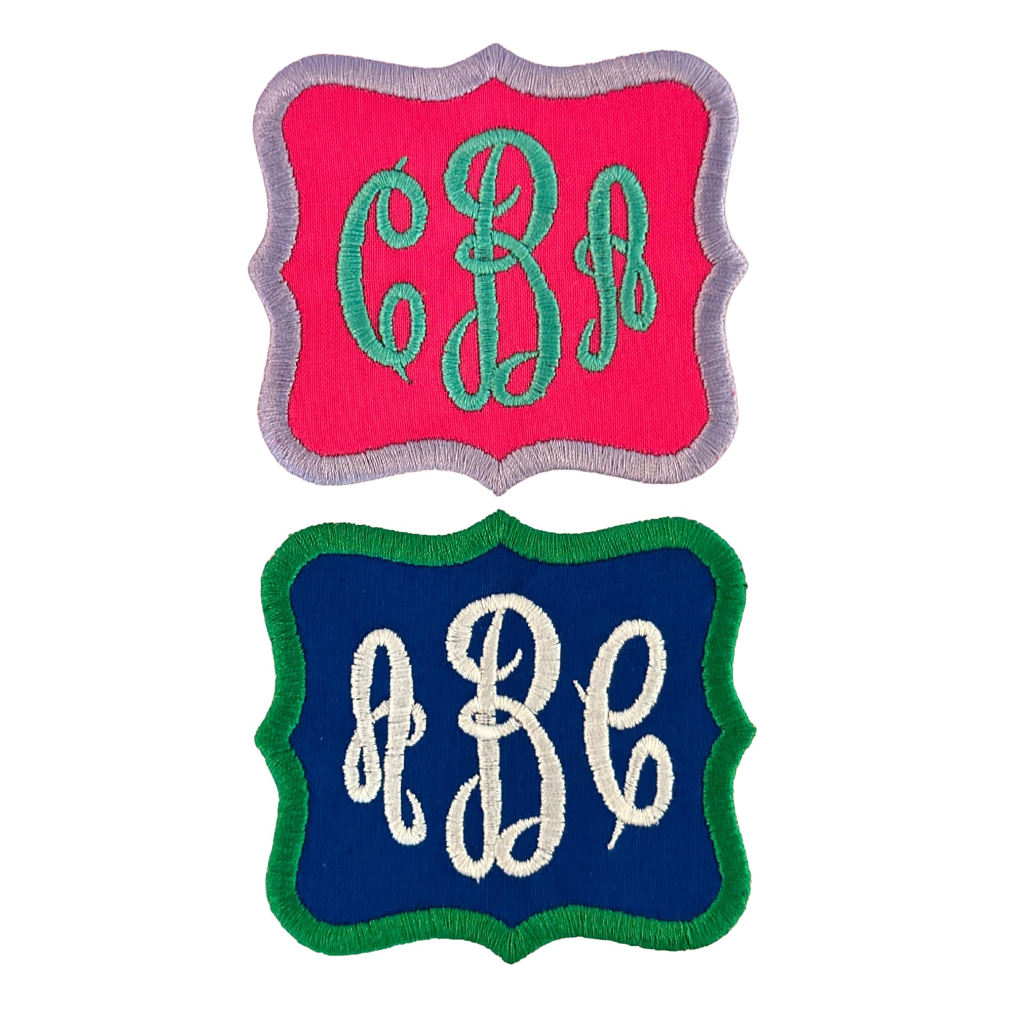Custom Embroidered Iron On Monogram Initial Script Patch-Choose Your Fabric And Thread Colors