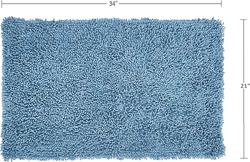 Miniatura 10 de Home Weavers Fantasia - Juego de alfombras de baño 100% algodón, lavables, de algodón suave, extrasuave y absorbente, tapete de cocina, tapete de