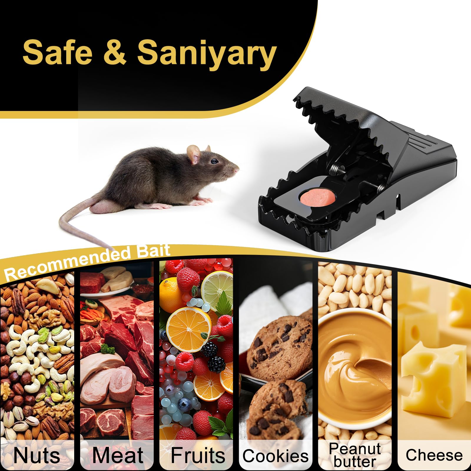 Teletrogy Lot de 6 Piège à Souris Réutilisable, Tapette Souris Rongeur Plastique pour Maison Jardin