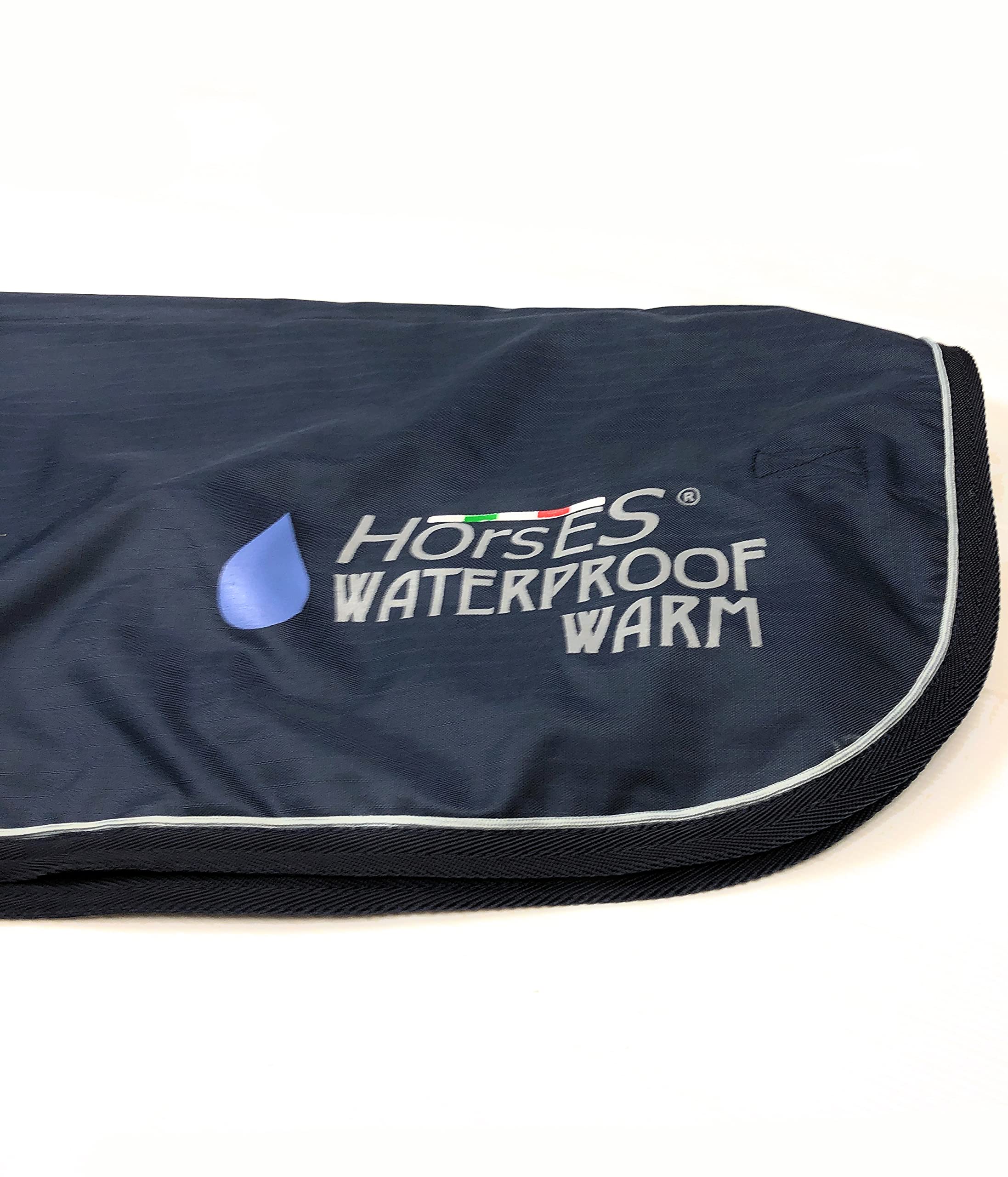 Horses, Pferdedecken Horses Waterproof Warm, Wasserdicht, Weich, Bequem und Warm, Langlebig, Blau, 135 cm