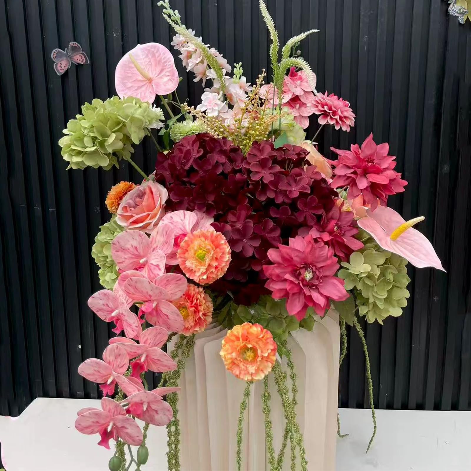 Customized Luxury Flower Ball Artificial Flower Wedding Decoraiton Table Centerpieces Flower Ball Road Lead Floral Arrangement (80cm,5)
