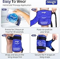 Vista 7 de NEWGO - Juego de compresas de hielo para lesiones de rodilla reutilizable, envoltura de hielo para rodilla que cubre toda la rodilla