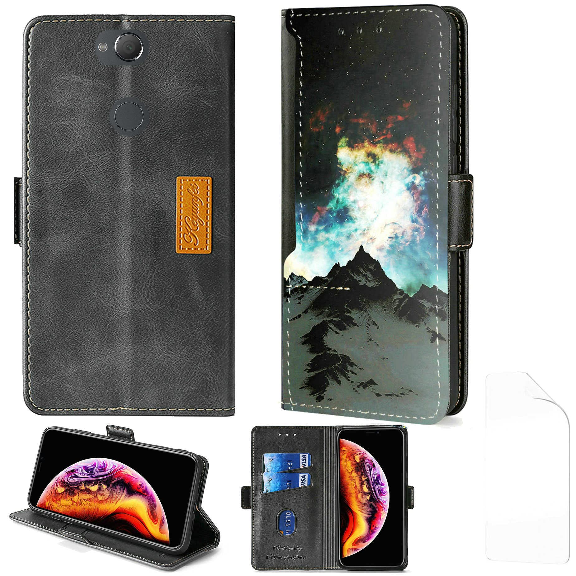 Coque Livre à Rabat Pour Sony Xperia XA2 - TPU, Style Portefeuille, Neuve