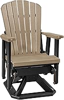 Vista 11 de DutchCrafters Slat Fan Back Poly Adirondack Silla giratoria para patio al aire libre (Tudor marrón y cedro)