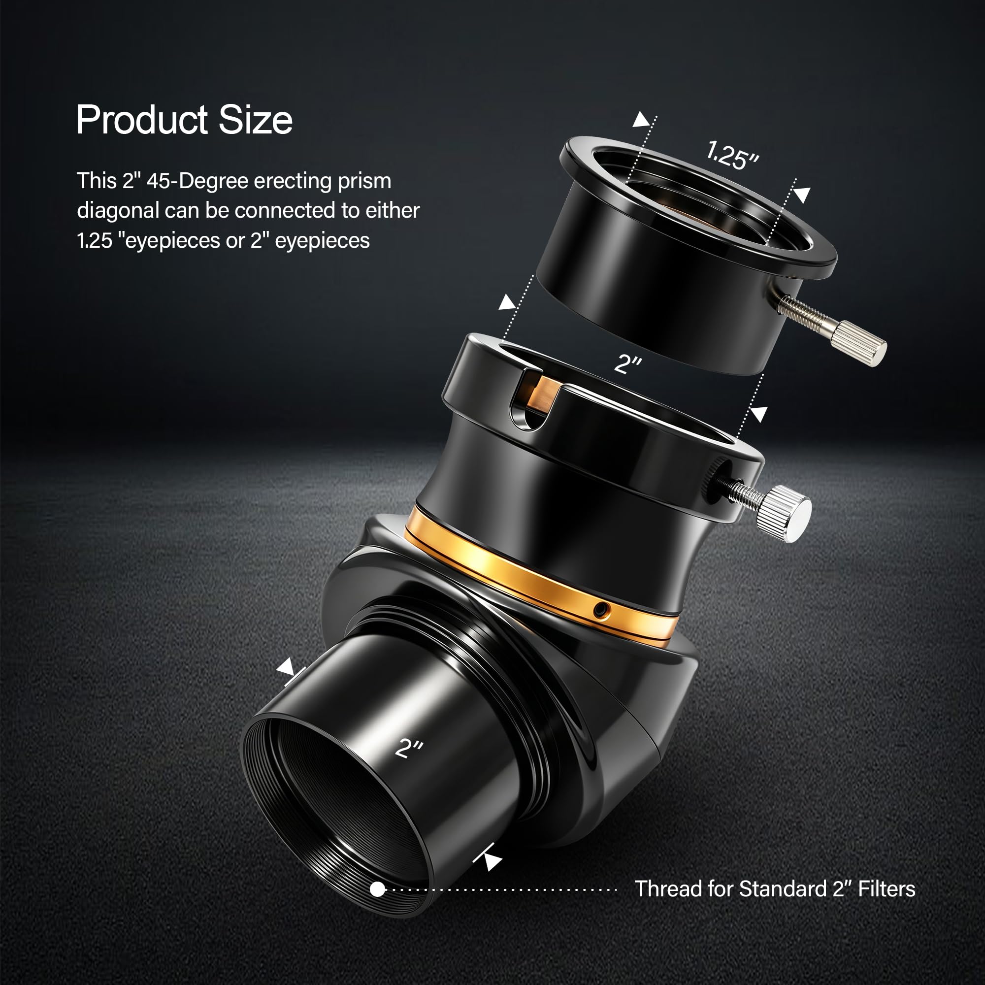 astromania 2 "45 Grados Prisma Diagonal para telescopio