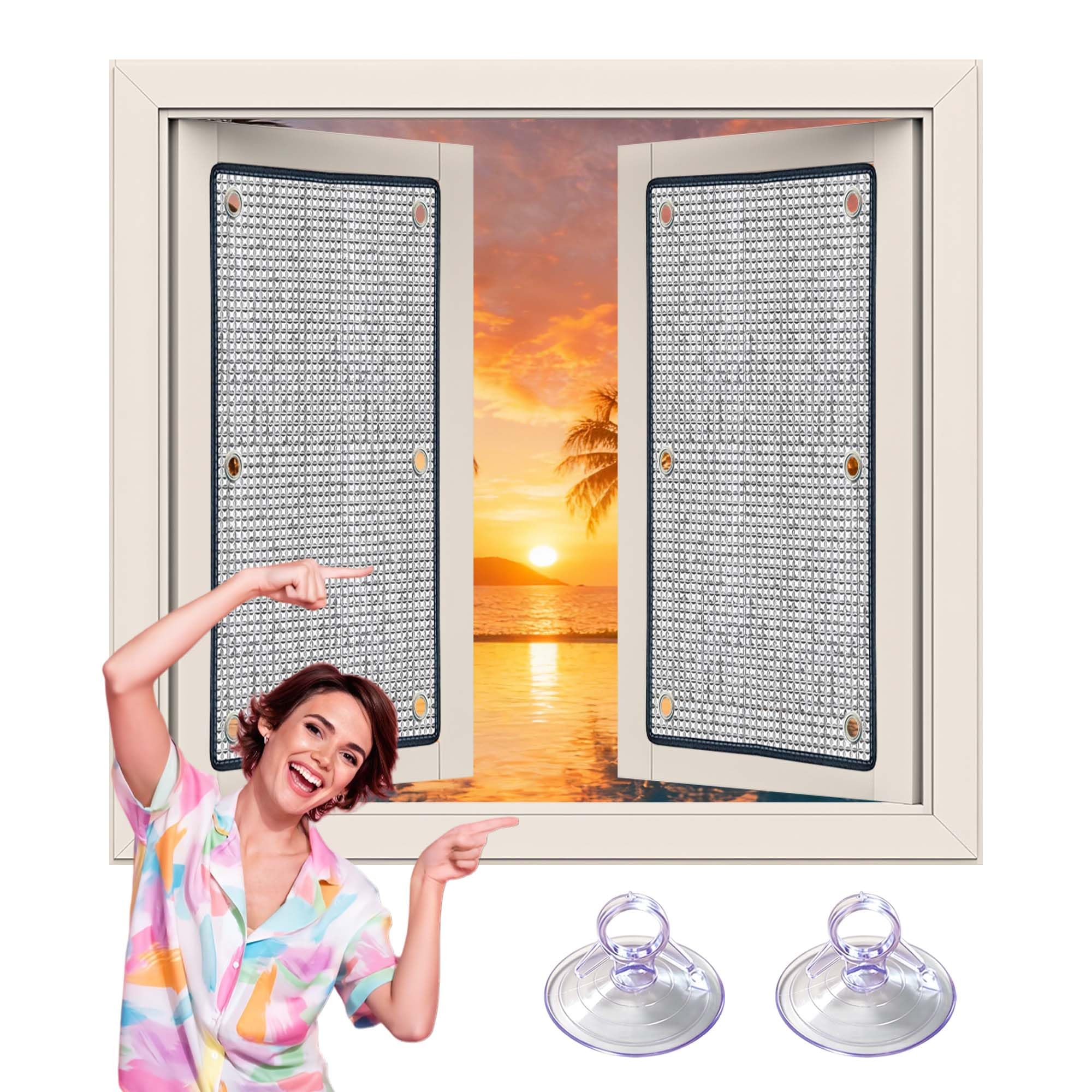 Sonnenschutzfolie Dachfenster 125 x 88 cm Gegen Kälte Hitze Fenster Isolierung Folie Ohne Bohren für Schlafzimmer, Badezimmer, Büro, Dachfenster, Silber
