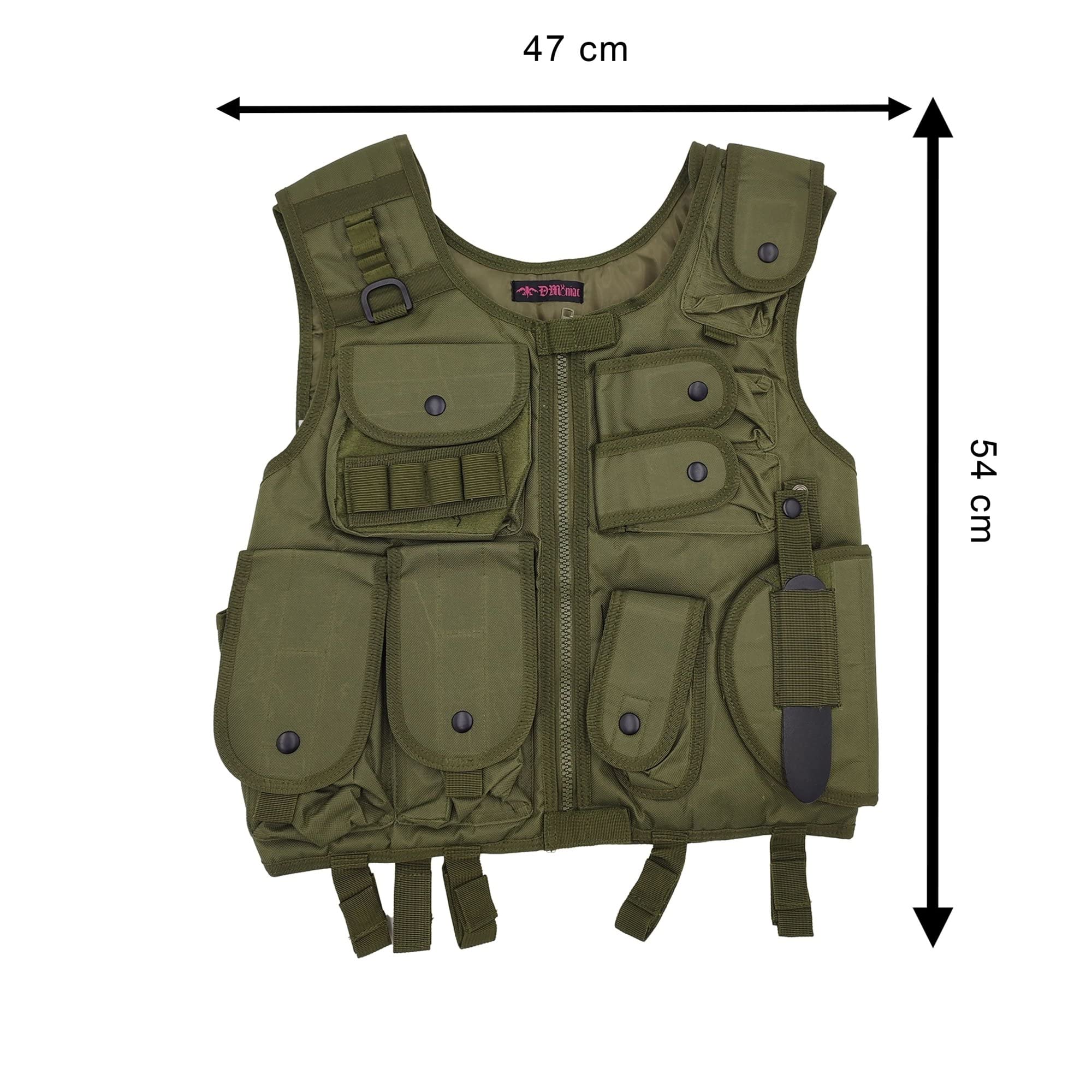 Chaleco táctico de Airsoft USMC US Army/con Funda/Paintball/Material: Tejido de Cordura de Alta Resistencia/Color: Verde (OD)
