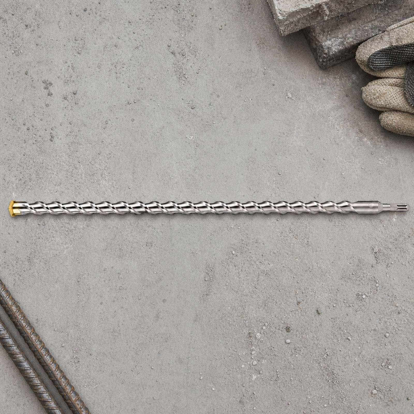 Ronyme Punta da per Cemento E Granito con in Acciaio Temprato E Testa in Lega Resistente per Trapano a Percussione con Scanalatura Elicoidale per Rimozione, Punta Tungsteno H