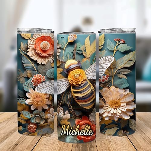 Miniatura 3 de Hyturtle Regalos personalizados de vaso delgado de abeja para hombres y mujeres, regalos de cumpleaños y Navidad para amantes de las abejas, regalos