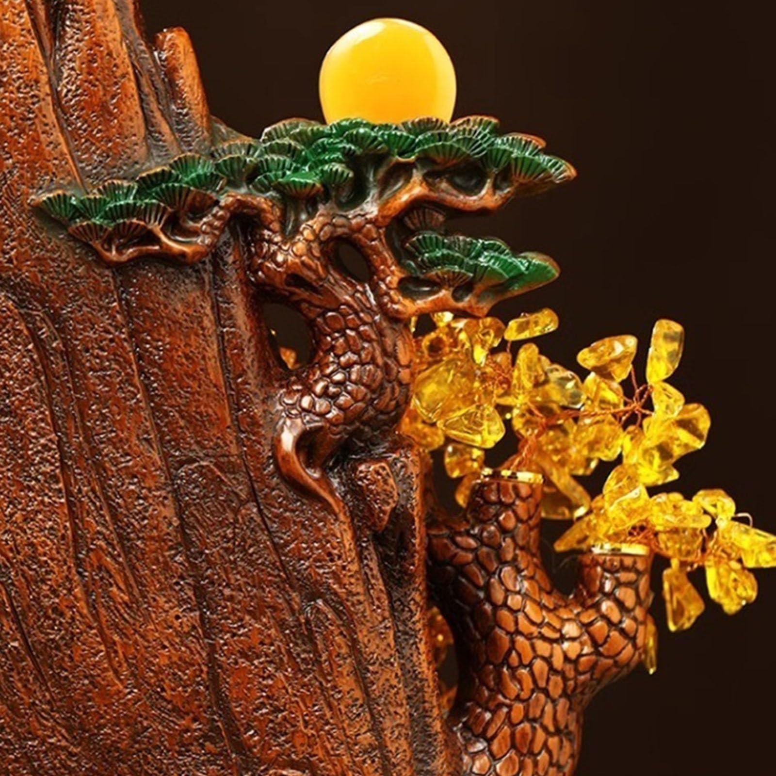 Ozdoby kryształowe drzewo Feng Shui drzewo pieniędzy figurka Fortune Bonsai, ozdoba przynosząca bogactwo, szczęście, dobrobyt, sukces drzewo pieniędzy (czarna)