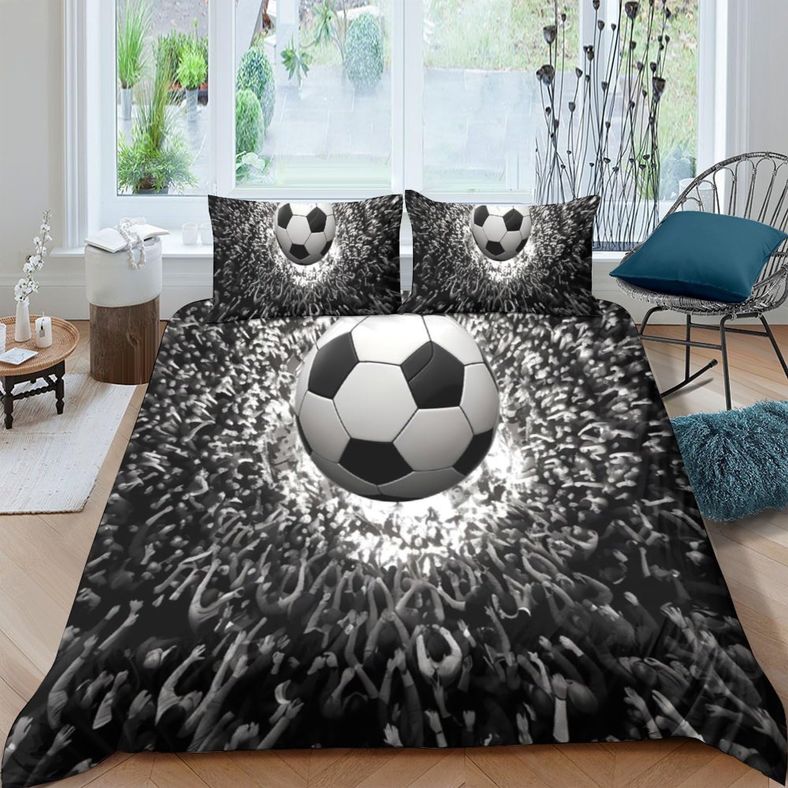 Ctjqhvkz Style-5 3D Printed Black Splash Soccer Fitted Sheet Microfiber Soft Mattress Cover For Bedroom Guest Room Decor Single（135X200cm）