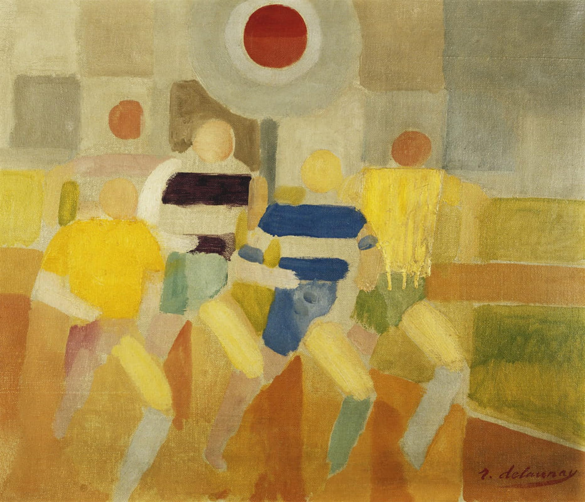 SERENDIPITP Vintage Wall Art Canvas Nordic Poster Canvas Print Picture the Runners on Foot by Robert Delaunay Wall Art Poster for Home Decor 60x90cm
