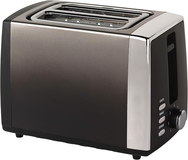 Progress EK3862PBLK Ombre 2-Slice Toaster with 7 levels of browning control, 930 W, Wide Slots Ideal For Waffles, Bagels & More