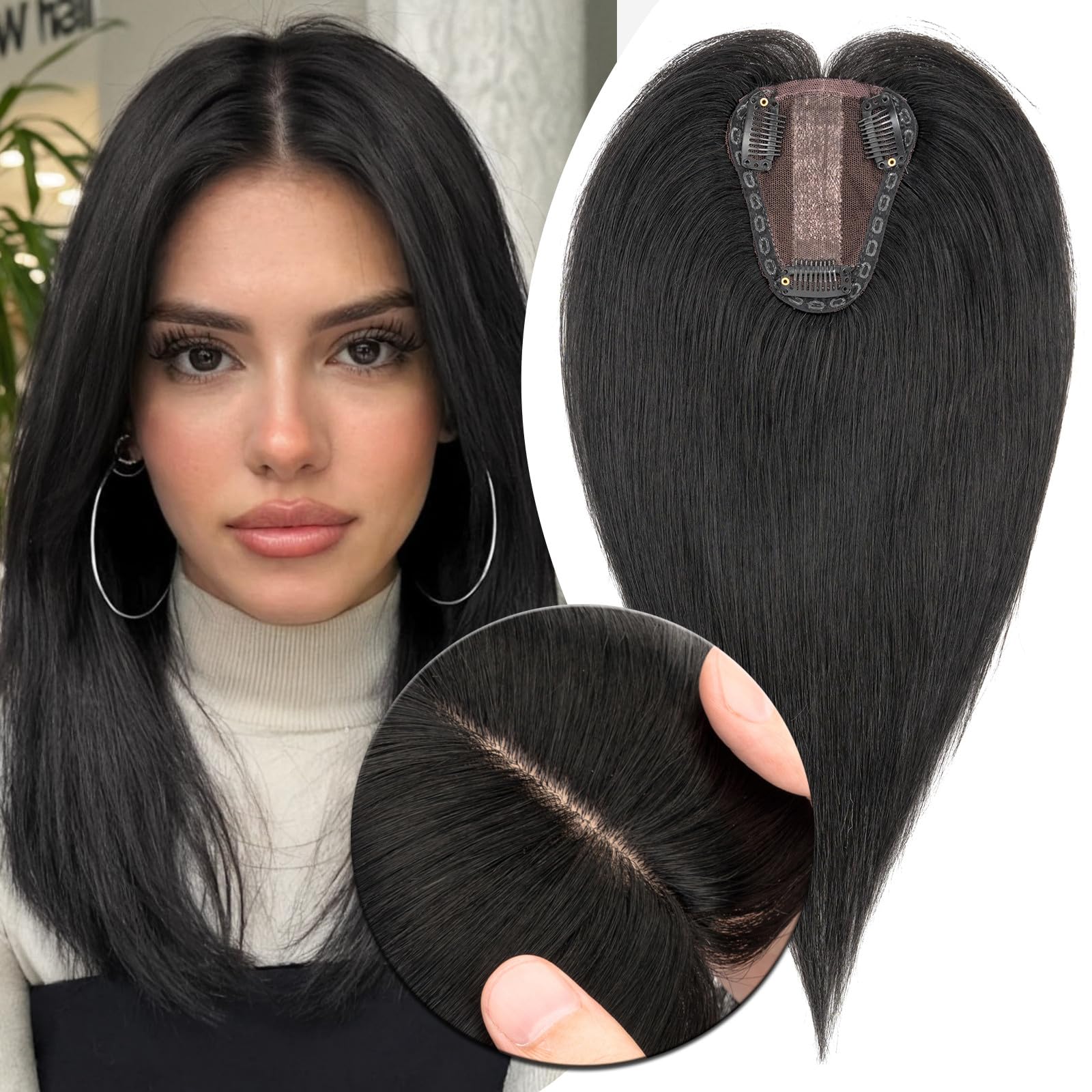 Amazon.com : MY-LADY Human Hair Toppers for Women Real Human  display picture 3