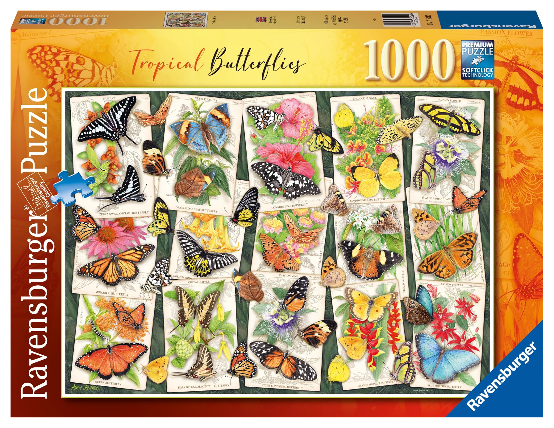 Ravensburger Tropical Butterflies 1000 Piece Jigsaw Puzzles for Adults and Kids Age 12 Years Up - Animals & Wildlife