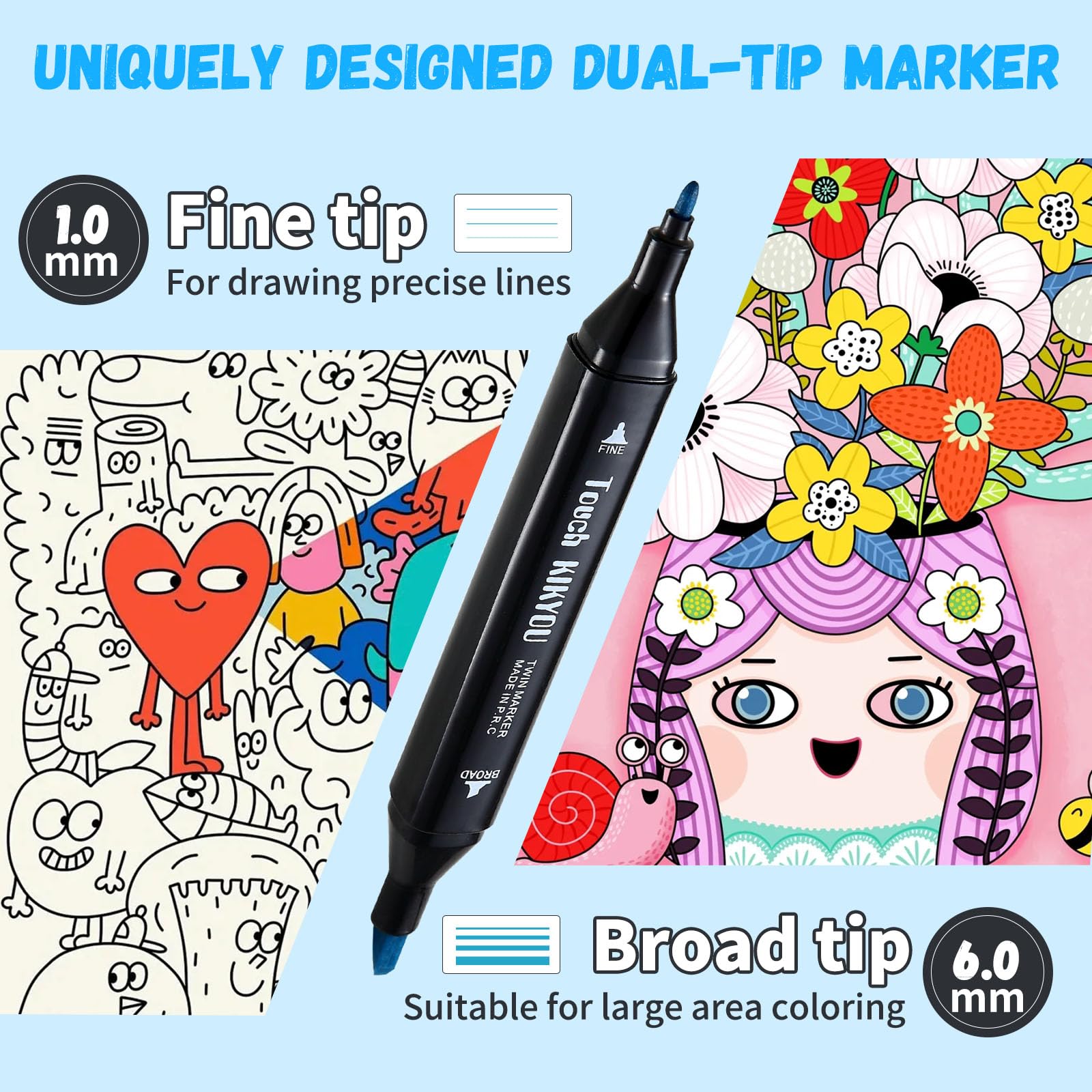 SOSINYA 80 Farben Marker Set - Doppelspitze Filzstifte Für Künstler & Hobby Maler