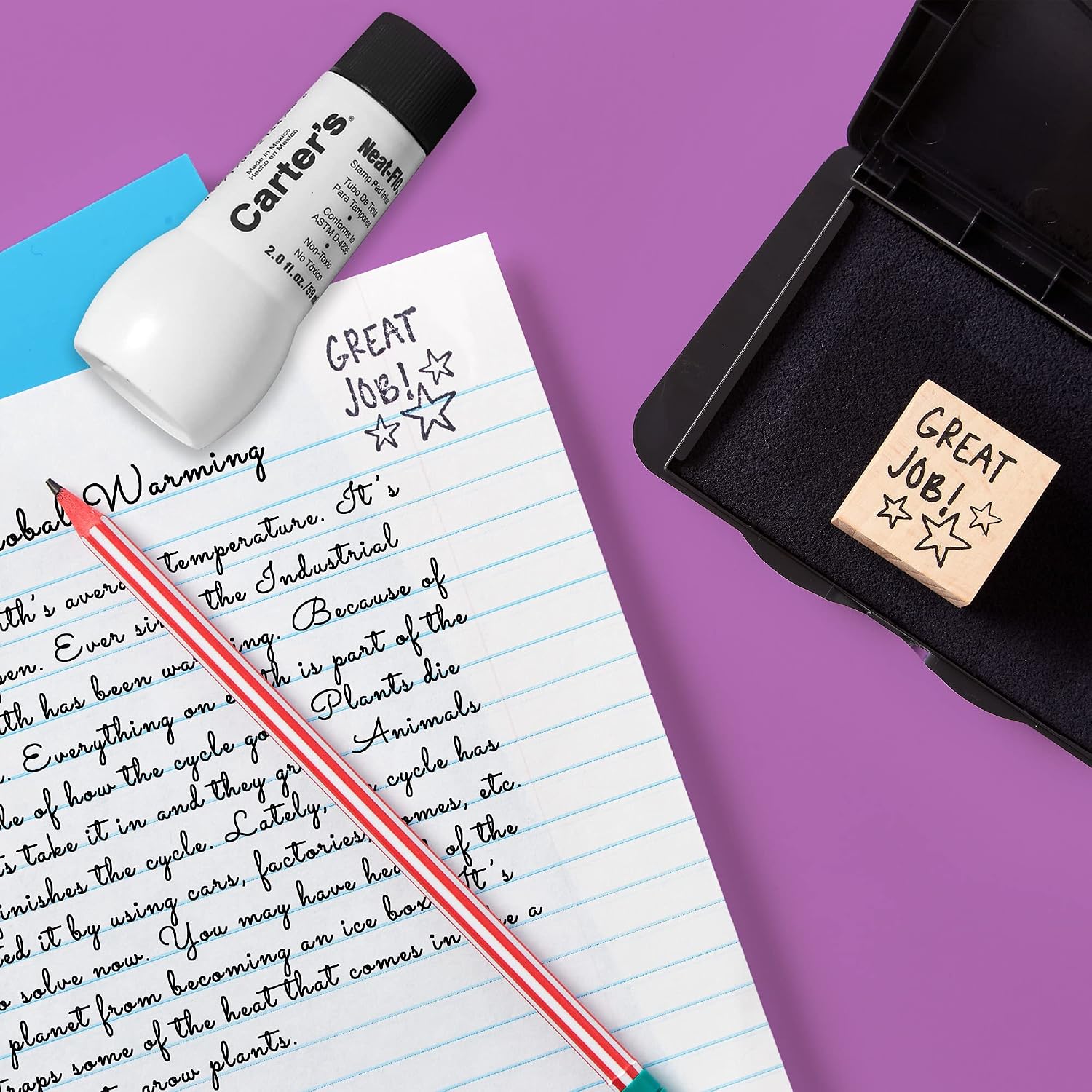 Avery Carter's Stamp Pad Inker, 2 Ounce, Black, 1 Inker (21448)