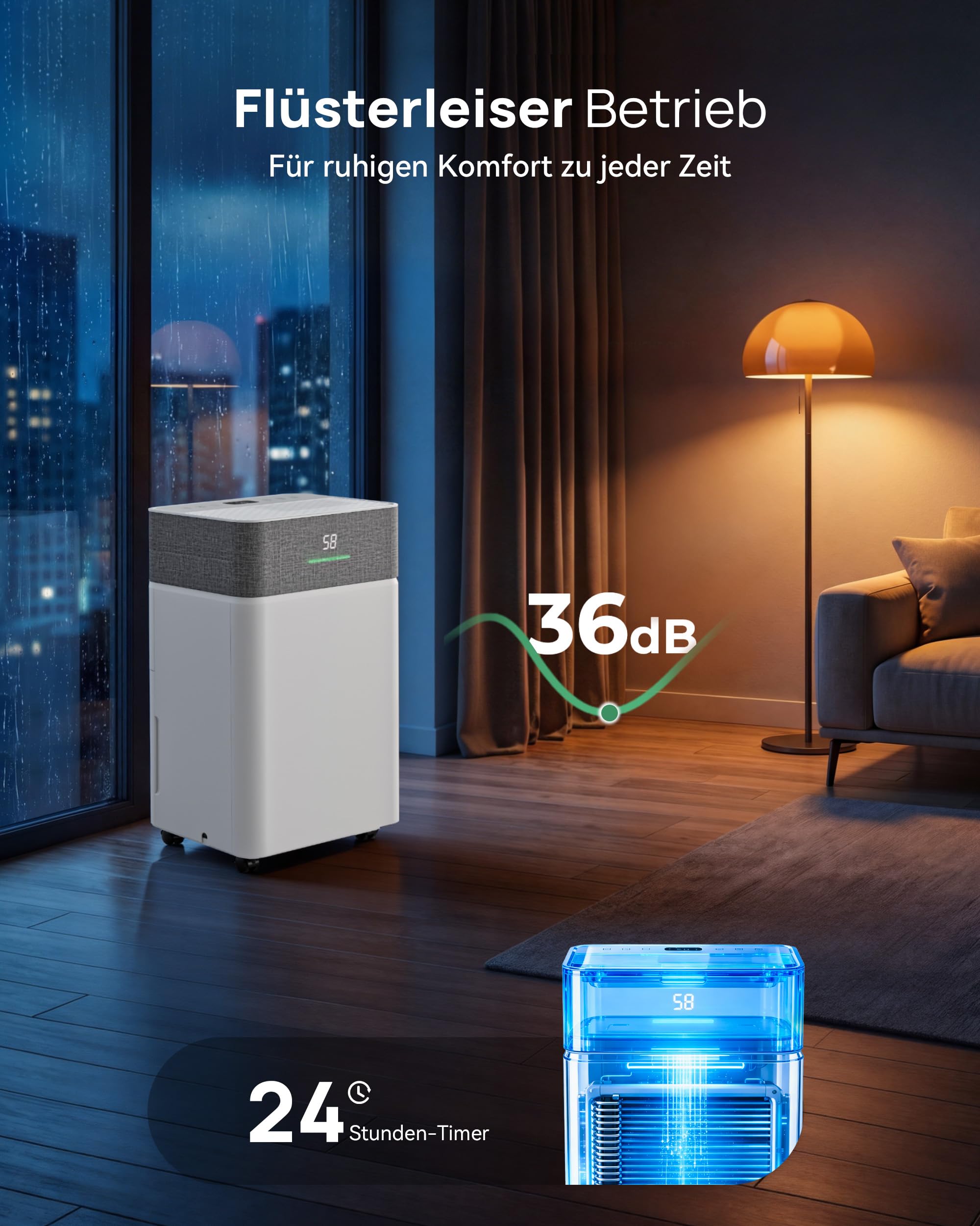 JUMMICO Luftentfeuchter 20L/Tag Smart WLAN Timer