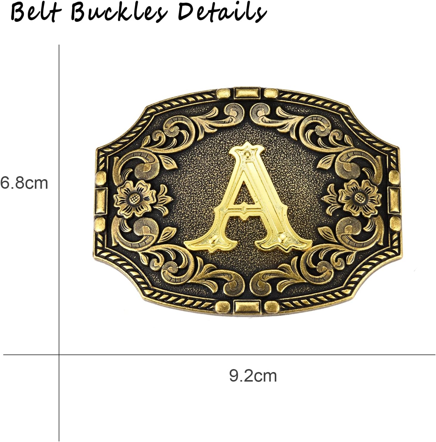 Western Belt Buckle Initial Letters ABCHKNJ to Z Cowboy Rodeo Belt Buckles for Men Women Cowboy Cowgirl - Image 3