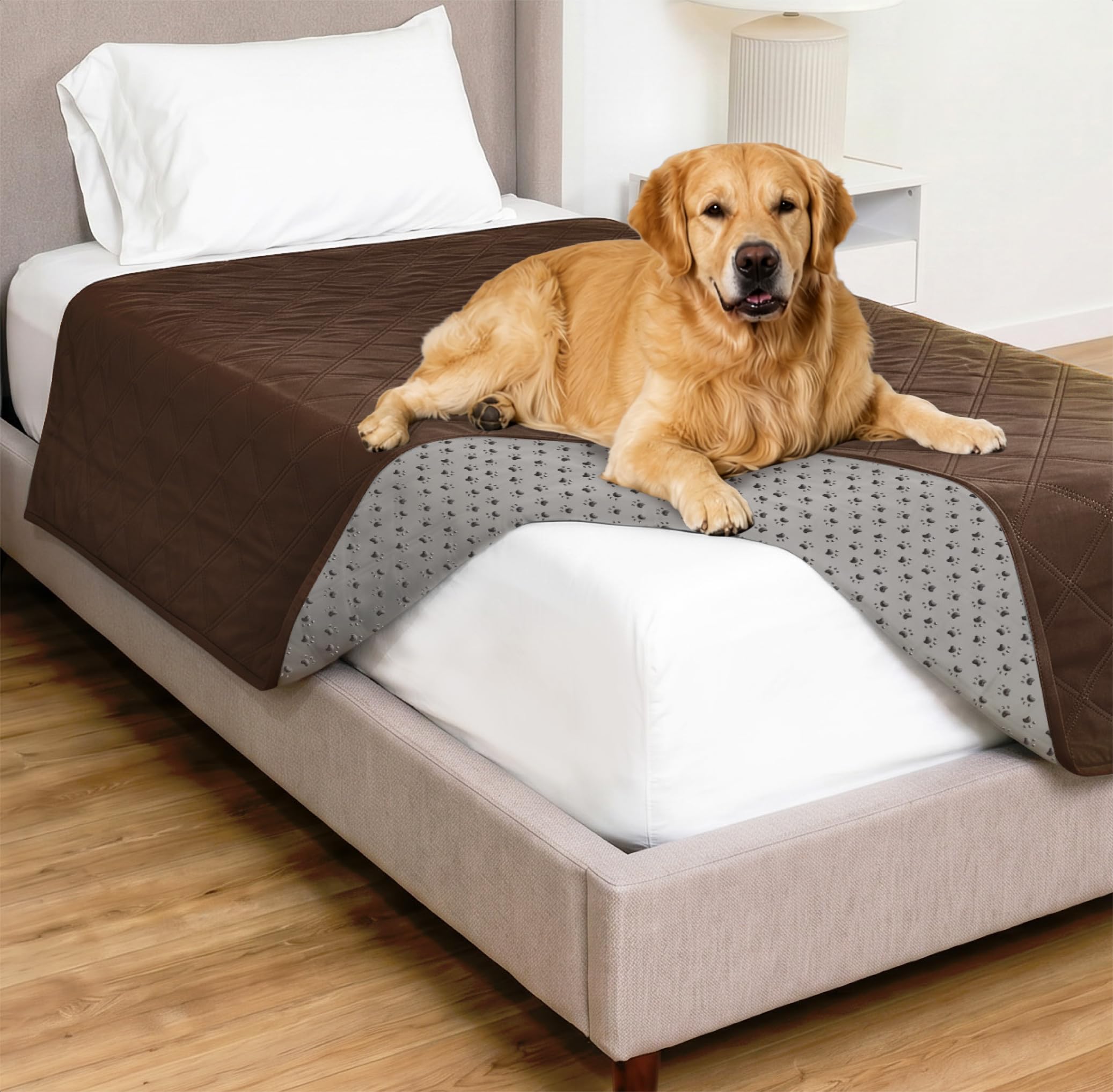 GORILLA GRIP® Waterproof Dog Blanket, Couch Cover for Dogs, 52x82 Chocolate