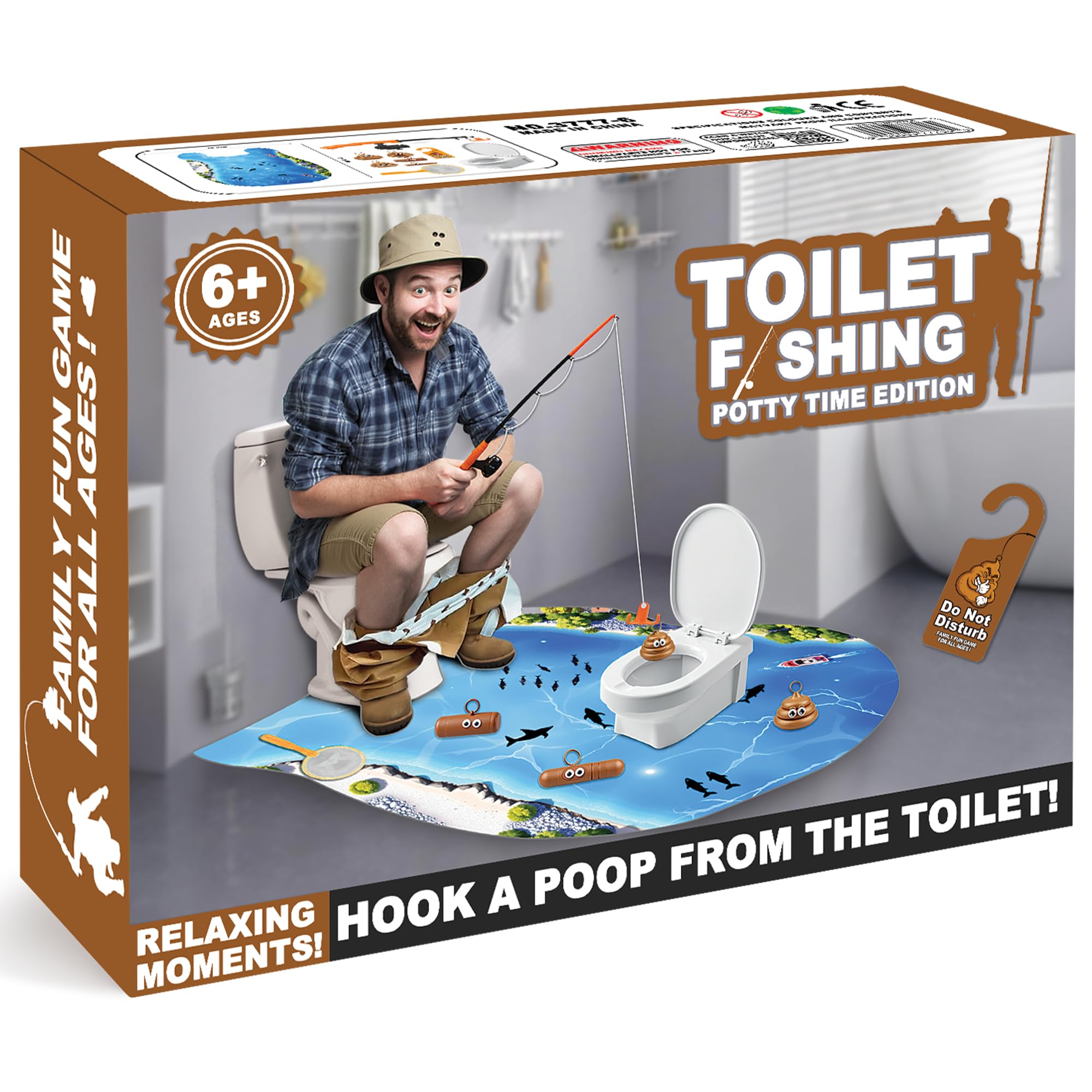 XLDLQU Prank Gift Box, Toilet Fishing Game Empty Gag Gift Box, Funny Fake Present for Pranks, White Elephant Gift for Men, Husband, Dad, Brother,