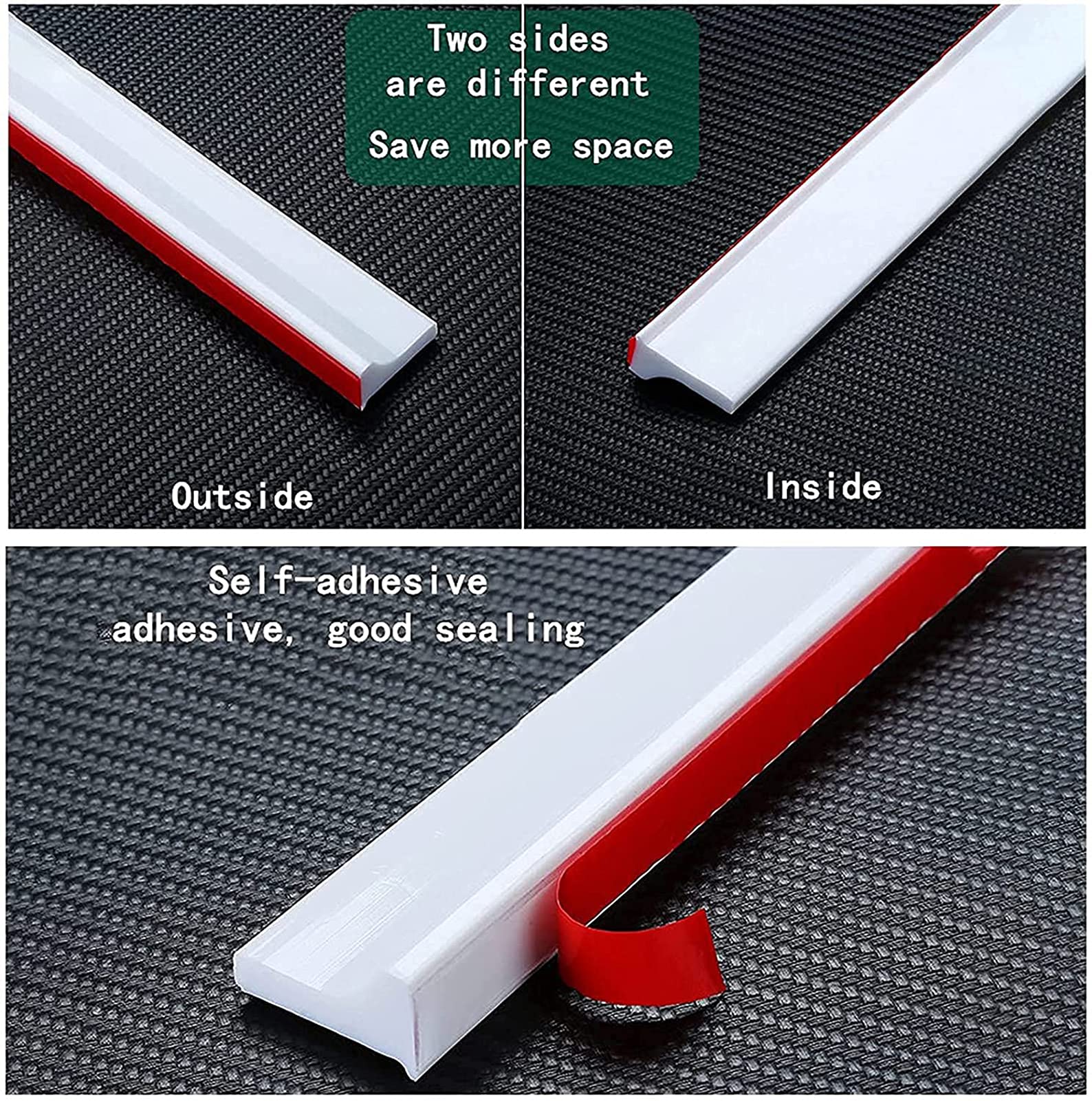 Tapón de Agua para baño Tira de Retención de Impermeable Autoadhesiva,Tira Impermeable autoadhesiva Ducha Presa de Puerta Plegable,Adecuado para Cocina y Baño,Transparente,300cm/118in