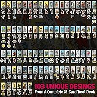 Vista 6 de 103 calcomanías de tarot para diario, basado en The Rider Waite Smith, cartas de tarot, personajes y símbolos, accesorios de astrología y brujería