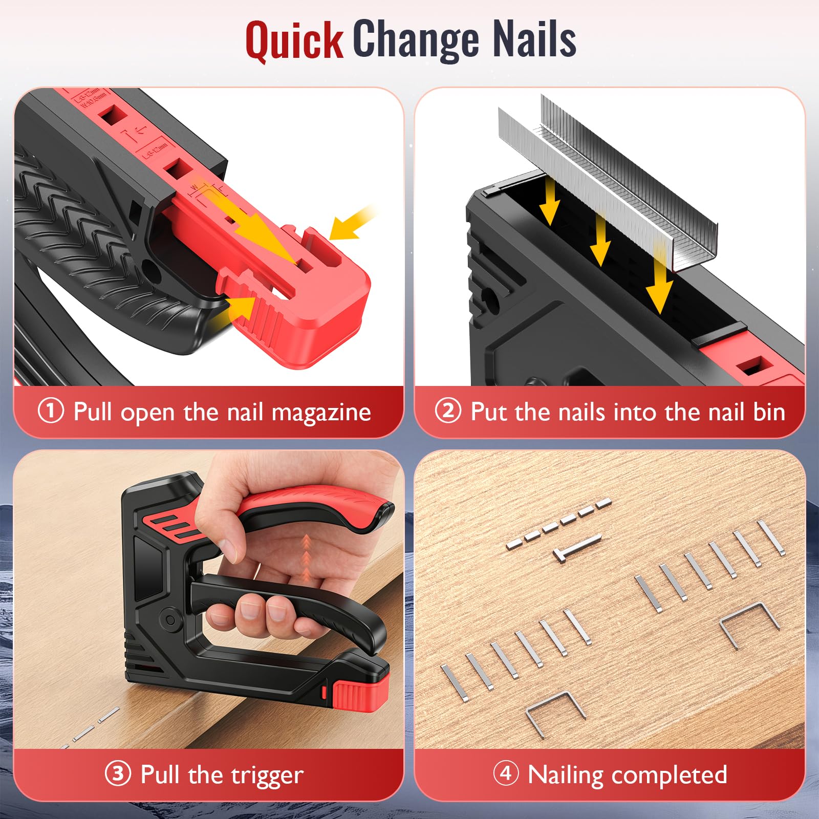 Pinzatrice manuale leggera con 600 punti, cucitrice per tappezzeria per legno, tessuto, artigianato e mobili, manico ergonomico in TPU, graffette compatibili D/T per progetti fai da te