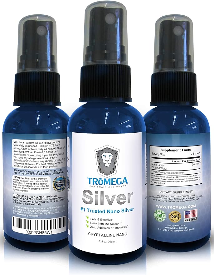 TROMEGA Colloidal Silver Mineral Liquid Supplement Daily