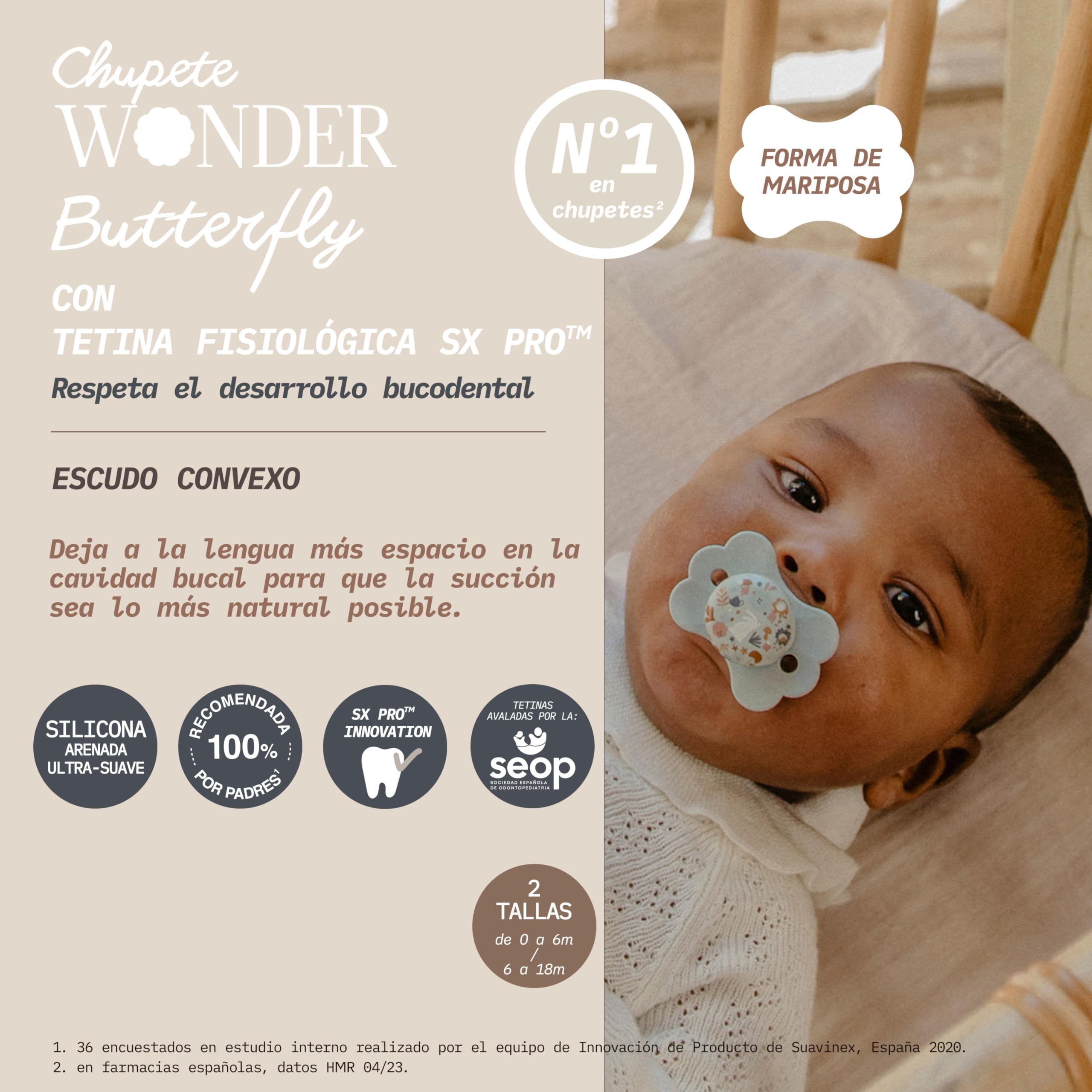Suavinex, Pack de 2 Chupetes con Tetina Fisiológica de Silicona SX Pro, Tetina Simétrica, Plana y Flexible, para Bebés 6/18 Meses, Respeta el Desarrollo Bucodental, Evita Rozaduras, Wonderland Rosa - 3