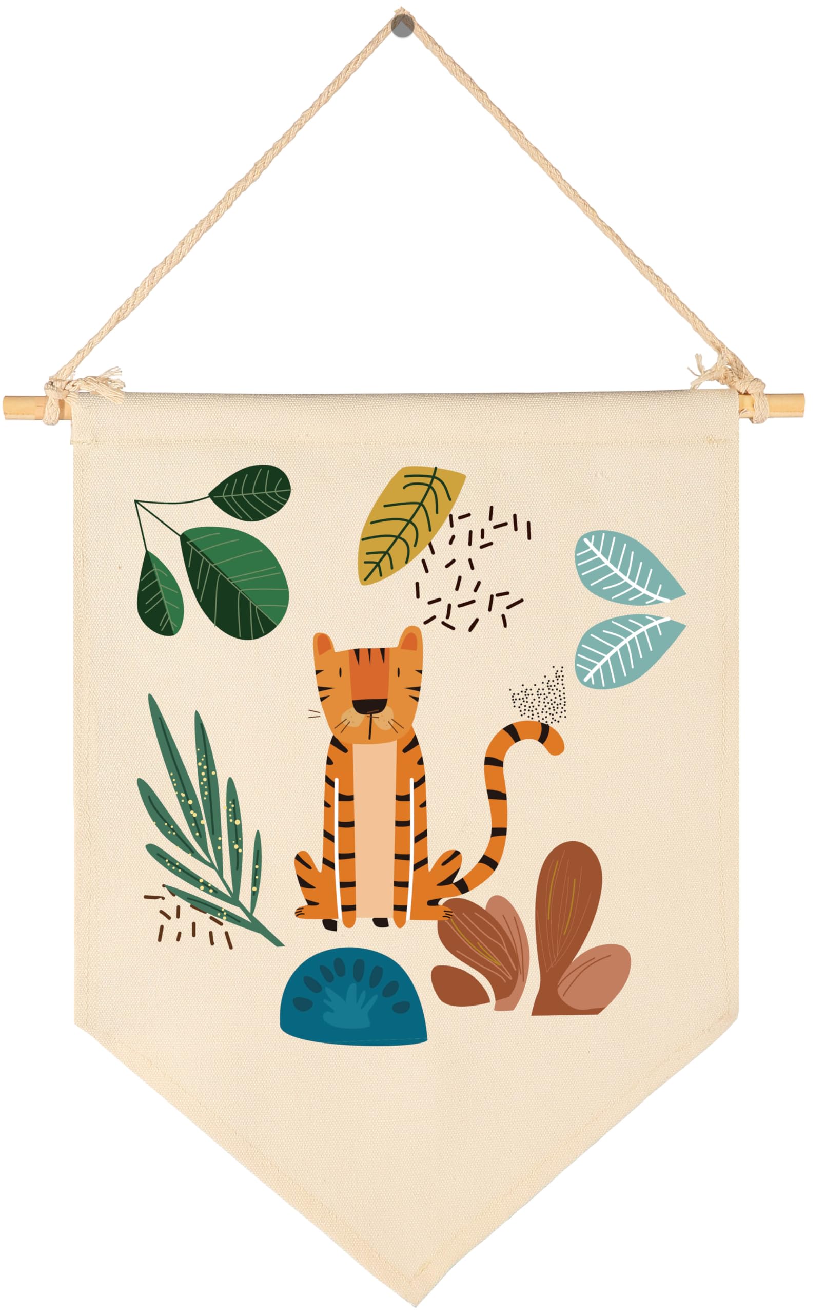 Tiger Theme-Flag Sign Gift for Baby Newborn Girls Kids-Banner Pennant Wall Decor Present for Nursery Bedroom Playroom -Baby Present Shower-Birthday Christmas Gift